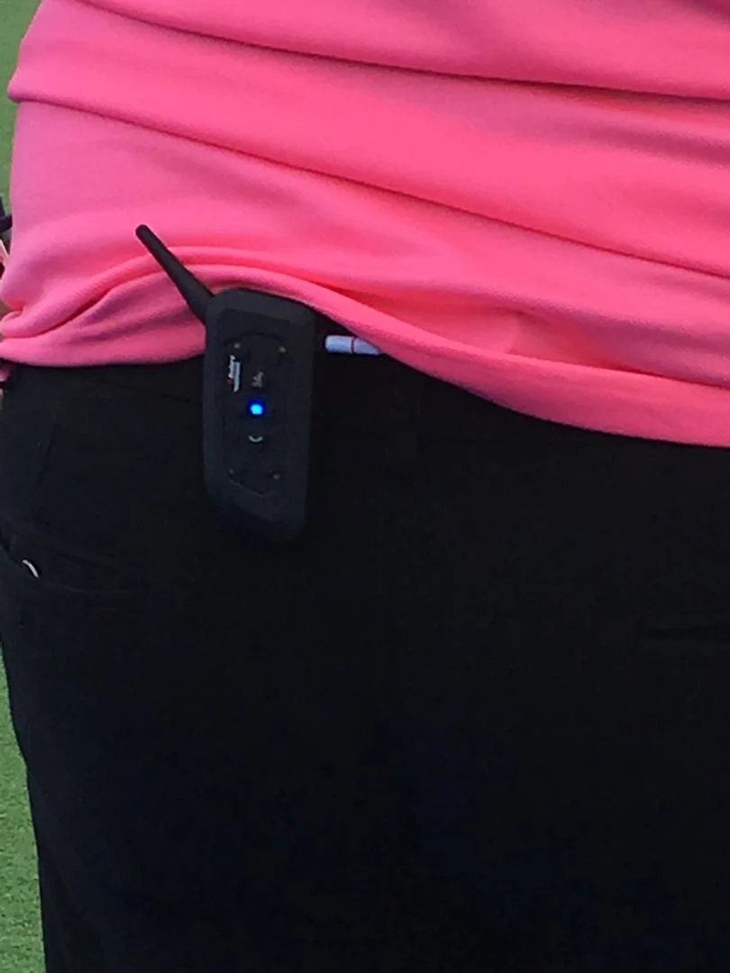 Umpires wired up for sound and ready to go!