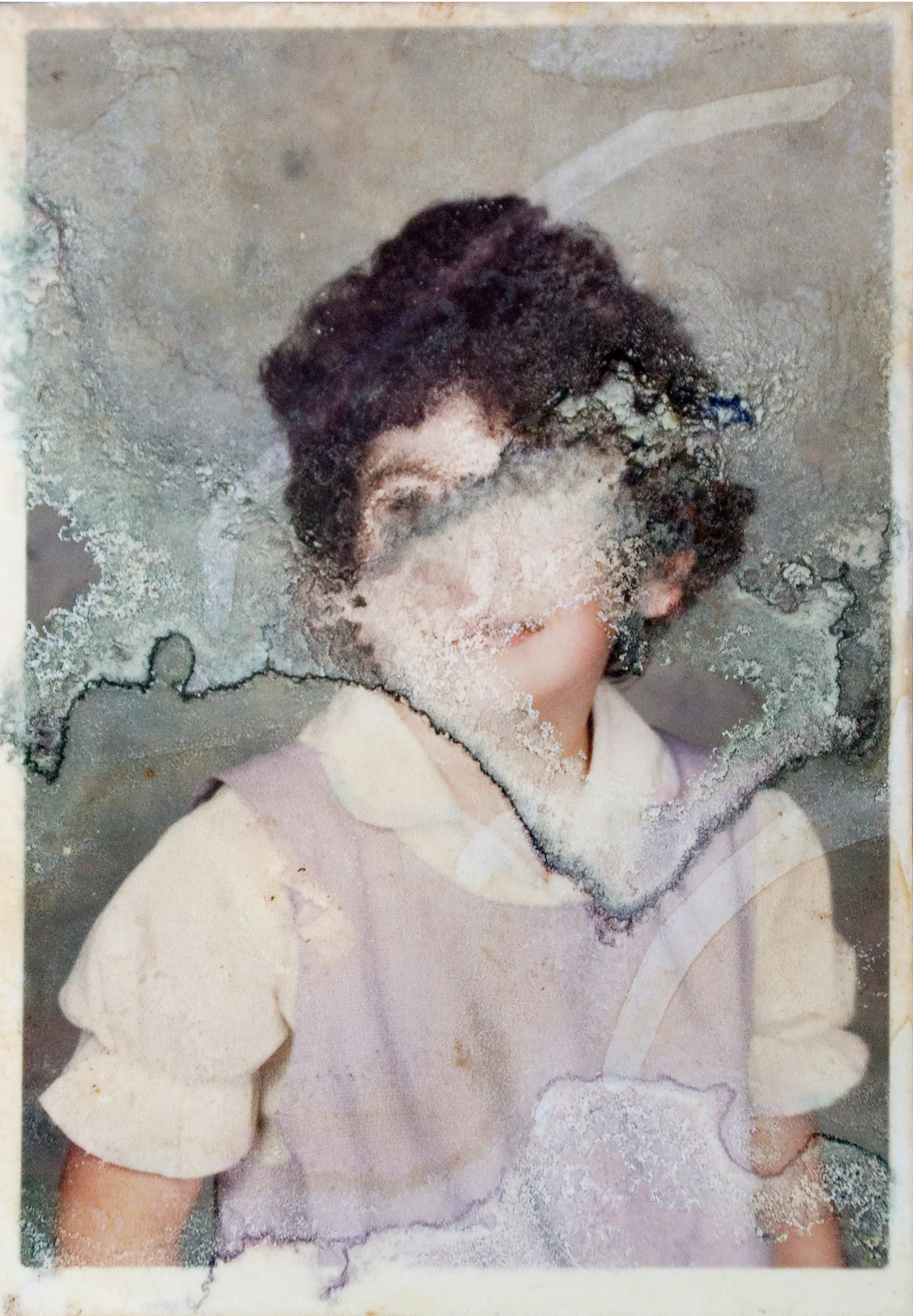 This found photo features one of the girls who testified in the sexual abuse trials of 2004. As a result the girl in the photo has been scrubbed out of Pitcairn history. This was the only image or physical trace of her that I found anywhere on the island. This had been stashed in the back of an album destroyed by water in the last remaining traditional dunnage house on Pitcairn, a house owned by a former culture teacher at the island school, from where this school photo originated. Her face has been obscured and distorted, as though the physical environment of Pitcairn itself has slowly destroyed her, or erased her. In a sense this may be the most powerful image of my trip, drawing the parallel between Pitcairn’s particular geography and some of the lasting effects on its people. When I left Pitcairn, I too felt emotionally destroyed – to leave the intensity behind was the greatest sense of freedom I have ever experienced. From Big Fence / Pitcairn Island © Rhiannon Adam