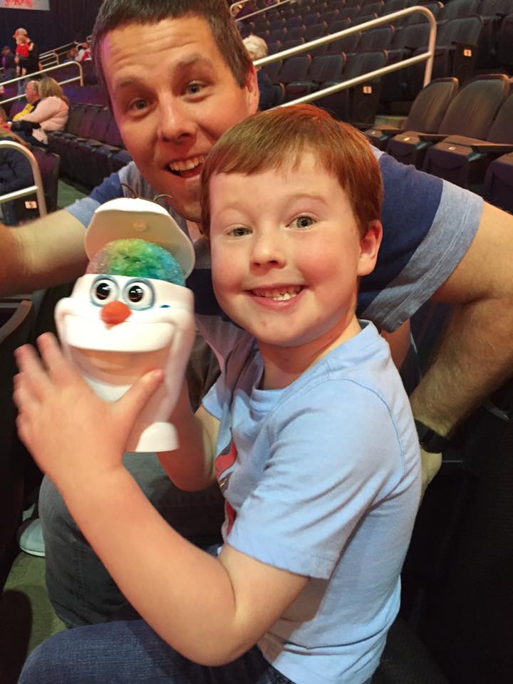 Facebook.com The Jaros family of Platte City, including four-year-old Landon (front), attended Disney on Ice on Friday, March 25 in Kansas City, Mo. Just four days later, Landon was diagnosed with leukemia, and he is currently undergoing treatment. 
