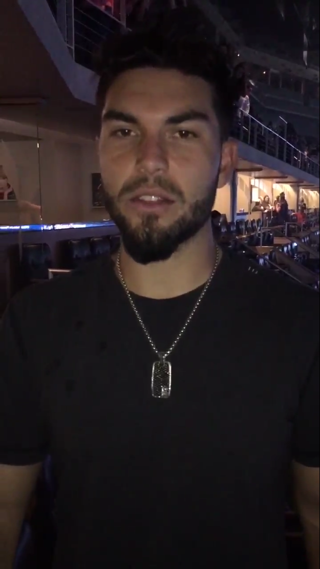 Twitter.com This screengrab from a video on Platte County senior Kenedy Knox’s Twitter feed shows Kansas City Royals first baseman Eric Hosmer delivering a message of support to Landon Jaros, a 4-year-old Platte City boy recently diagnosed with leukemia.