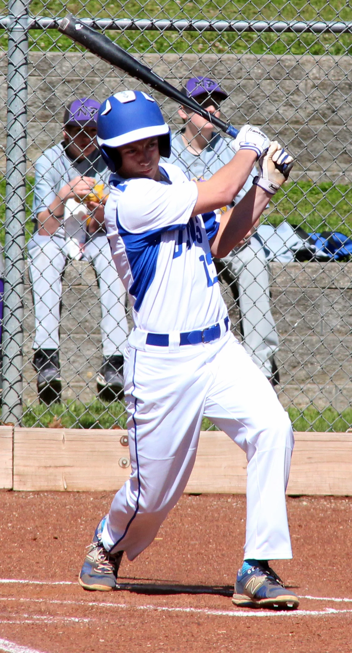 ROSS MARTIN/Citizen photo West Platte sophomore Grant Eagen follows through on a grand slam home run hit in the bottom of the first inning Wednesday, May 4 against North Platte in Weston, Mo. It was Eagen’s first career home run.
