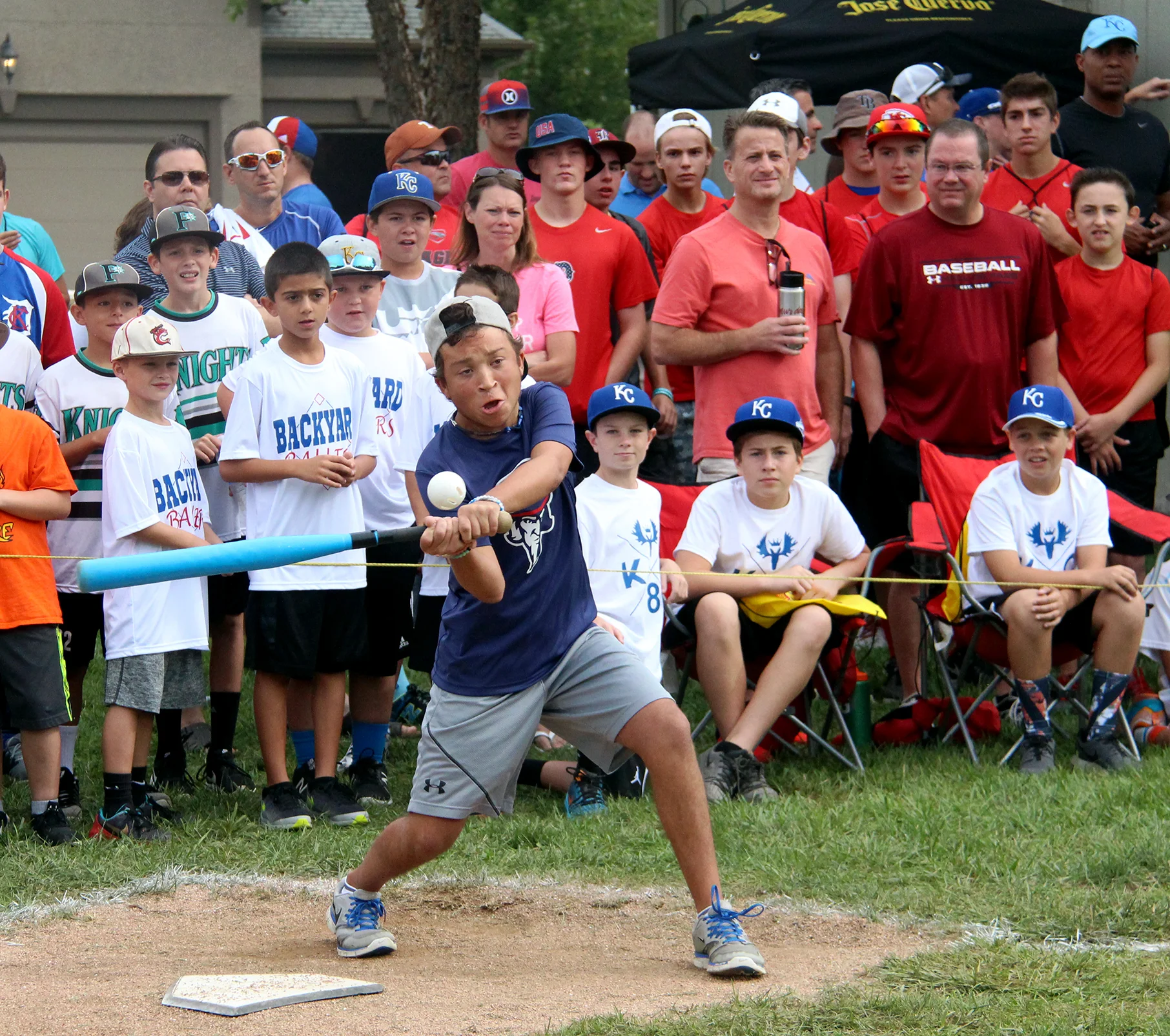 ROSS MARTIN/Citizen photo Phillip Scimeca takes a swing during his first round game Sunday, Sept. 4 in the Wiffle Ball tournament he created six years earlier.