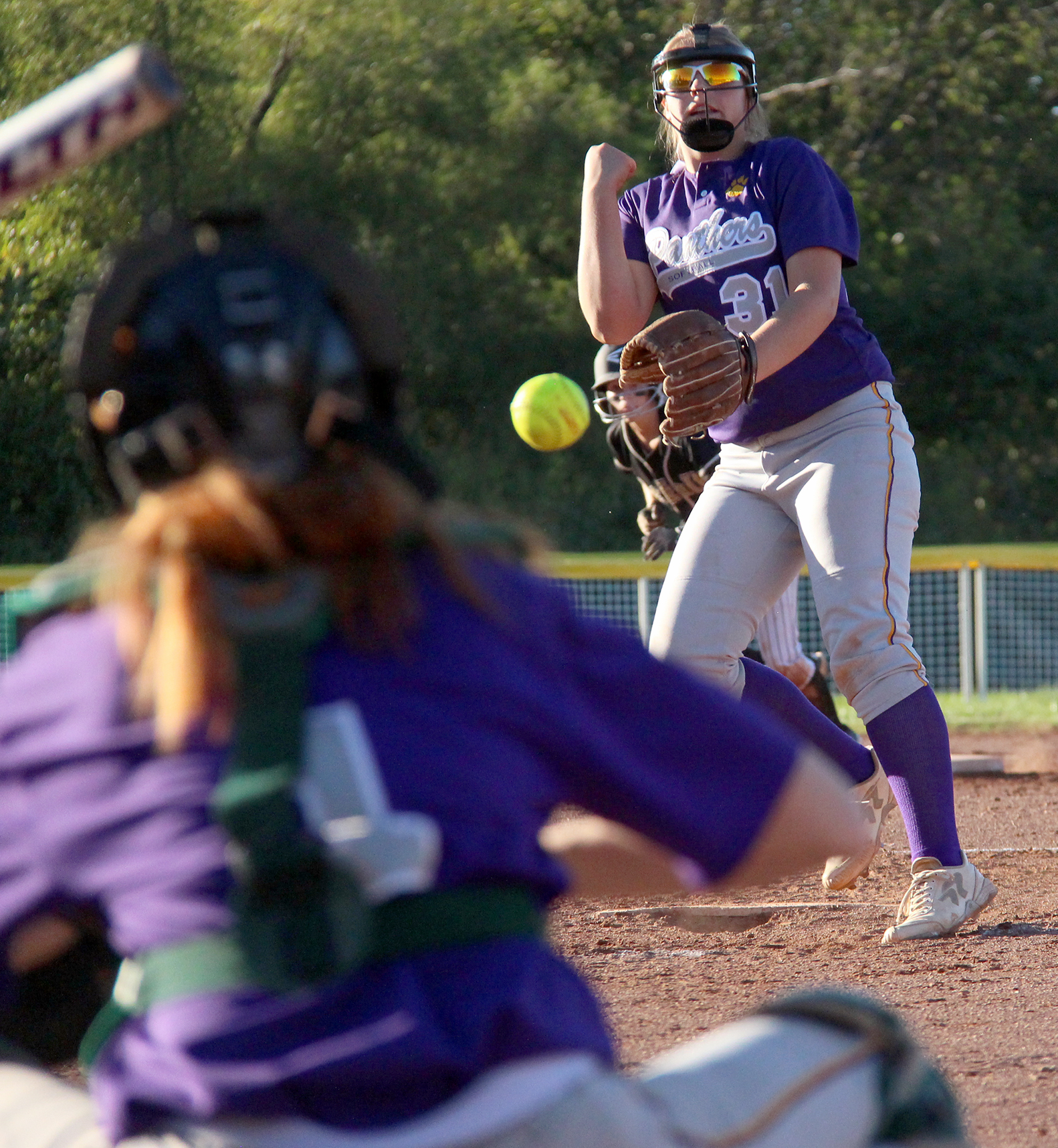 ROSS MARTIN/Citizen photo North Platte freshman pitcher Jordyn Smith delivers a pitch Monday, Sept. 26 against DeKalb at Dean Park in Dearborn, Mo.