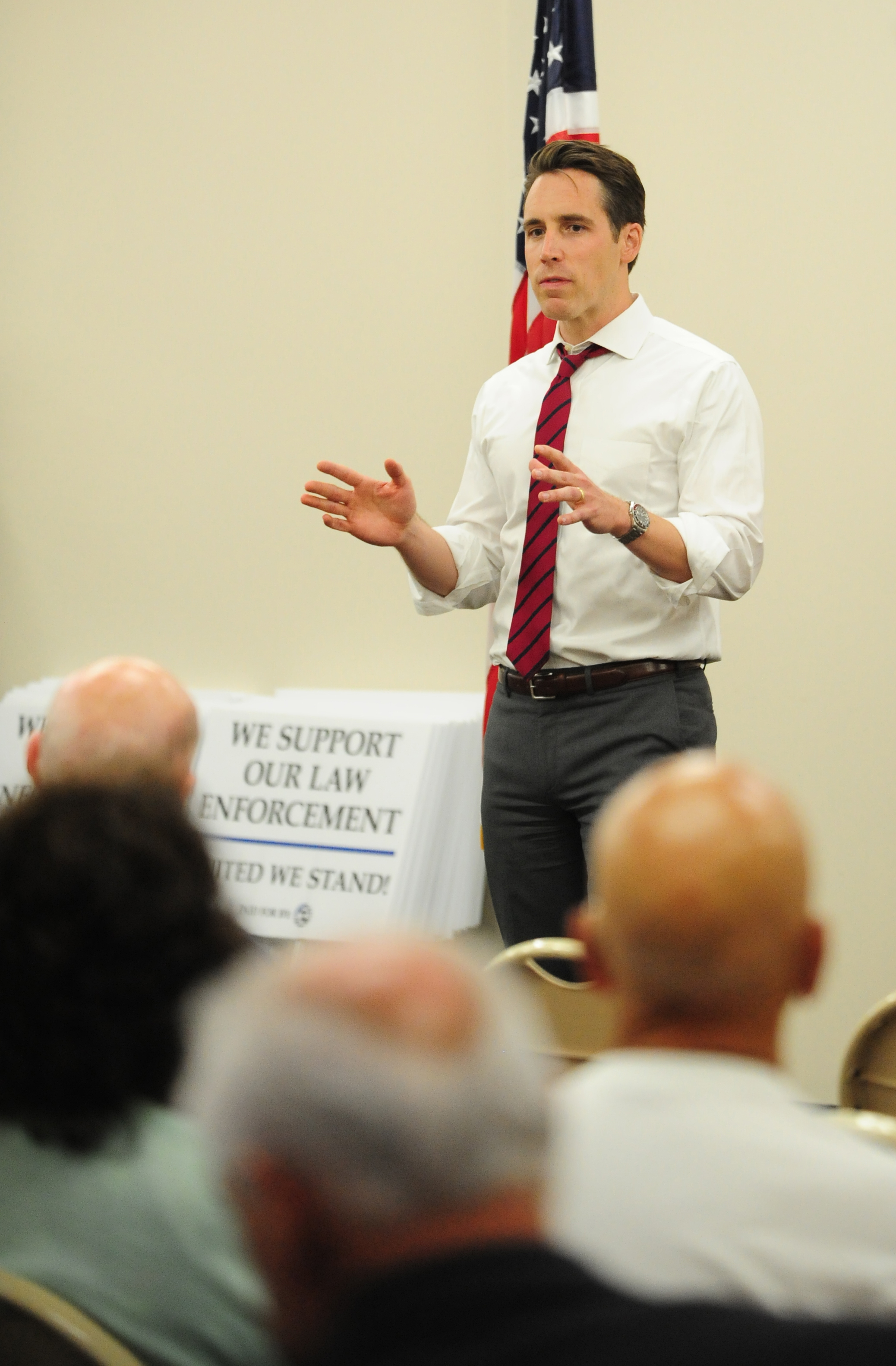 NICK INGRAM/Citizen photo The Missouri Attorney General Josh Hawley speaks on matters that affect the state of Missouri and the nation during the Platte County Lincoln Day: Salute to Law Enforcement on Monday, June 19 at the Platte County Community Center South in Parkville, Mo. 