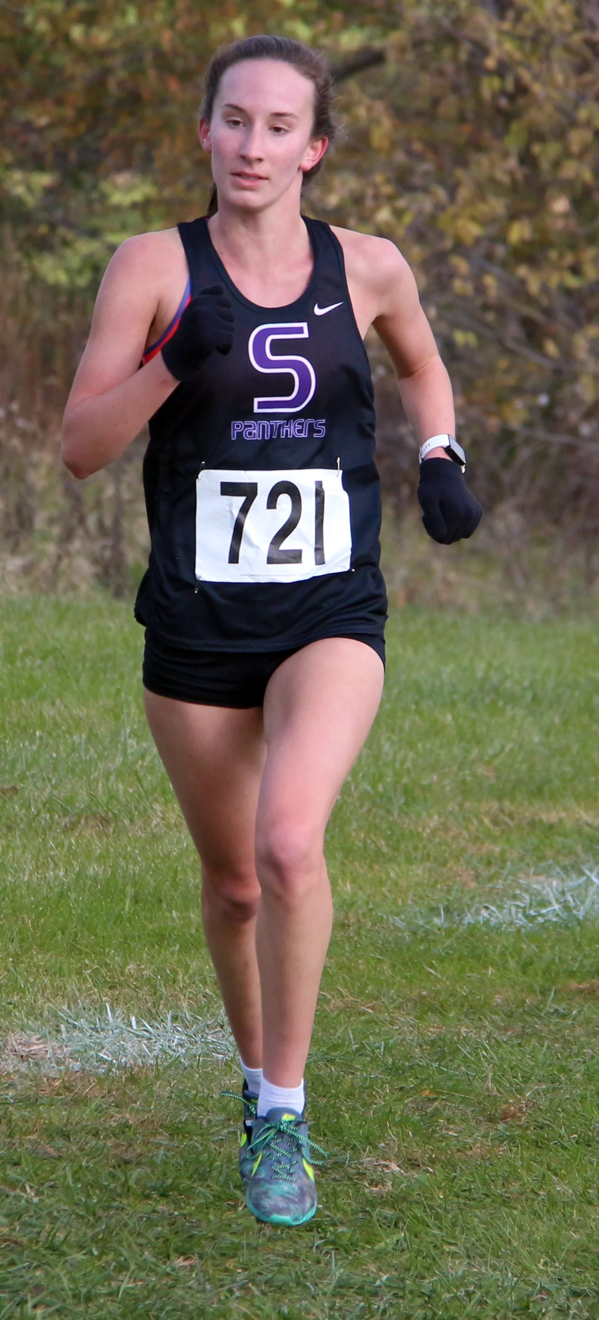 ROSS MARTIN/Citizen photo Park Hill South senior Marti Heit heads toward the finish line of the Class 4 Sectional 4 race Saturday, Oct. 28 at Jesse James Fairgrounds in Kearney, Mo. 