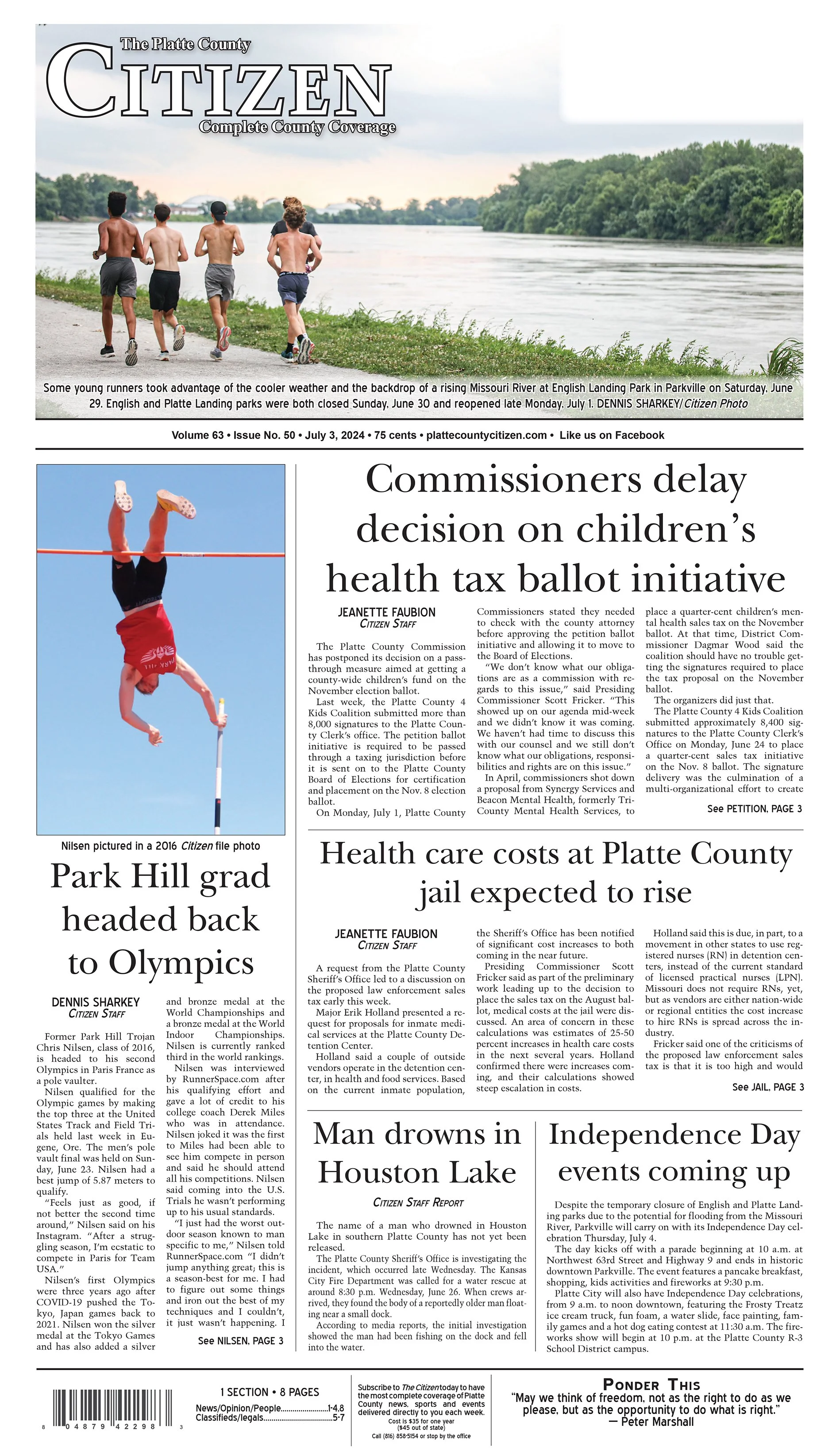 Citizen Front Page — The Platte County Citizen