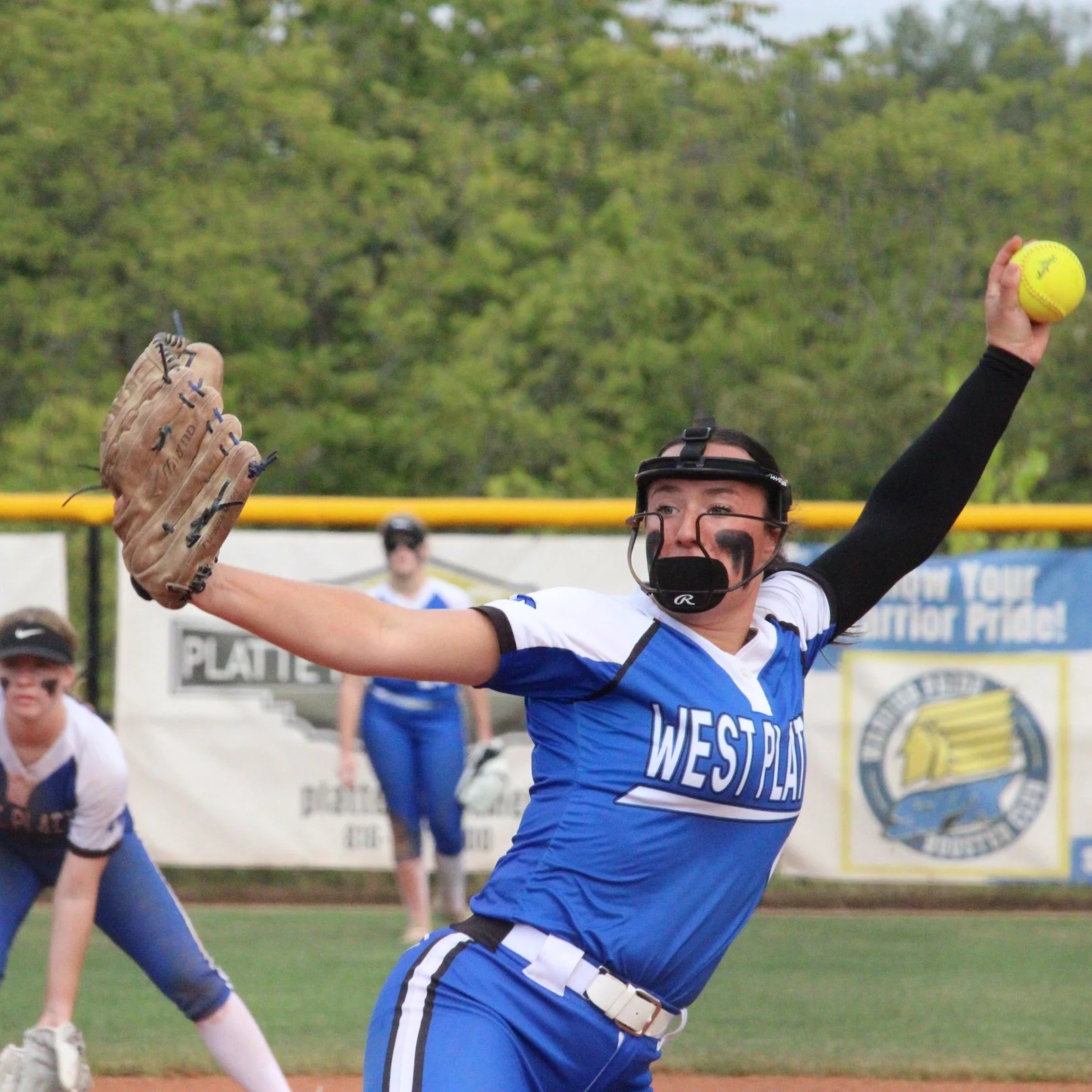 West Platte softball swinging away