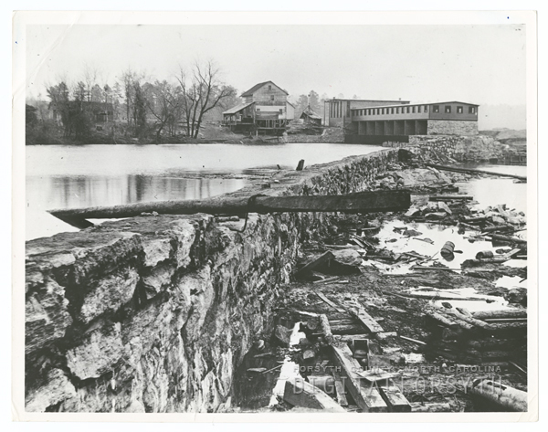 Idols Dam & power plant on the Yadkin, c. 1898. Photo courtesy of FCPL Photo Collection