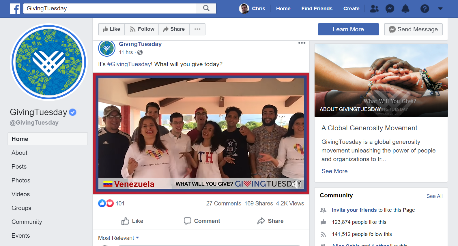GivingTuesday on Facebook