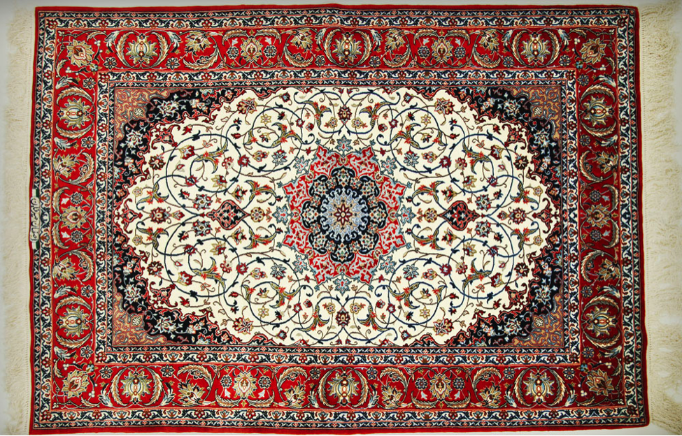  Isfahan rugs are knotted on either silk or cotton foundations, with 500-700 Persian knots per square inch, using exceptionally good quality wool for the pile, which is normally clipped quite low. Very fine museum grade, Isfahan rugs could reach to 9
