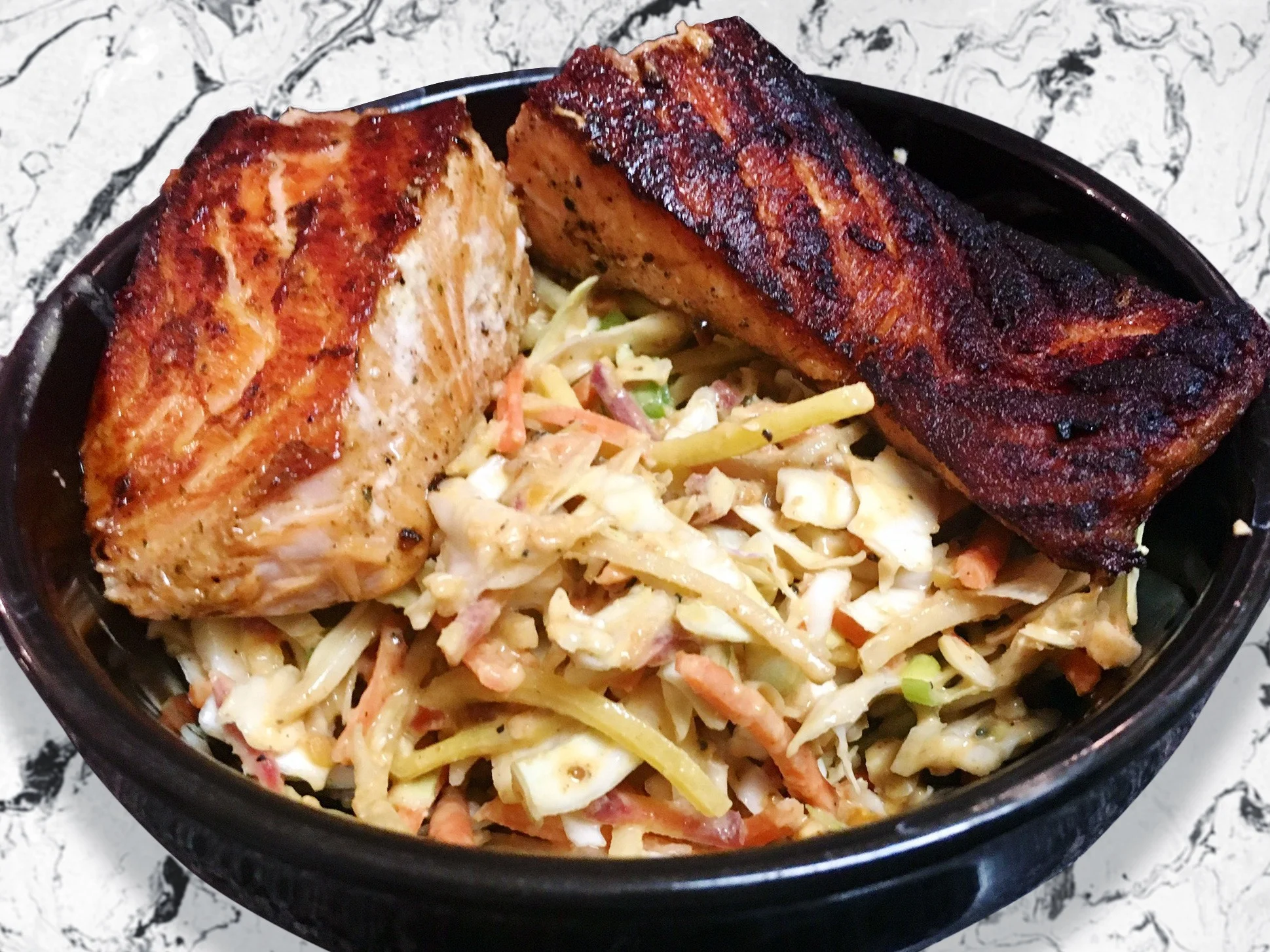 Spicy Thai Cabbage with Pan-Seared Salmon