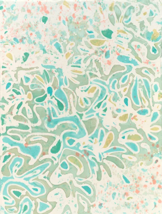 SOLD Keyes, 40” x 55”, painting on silk
