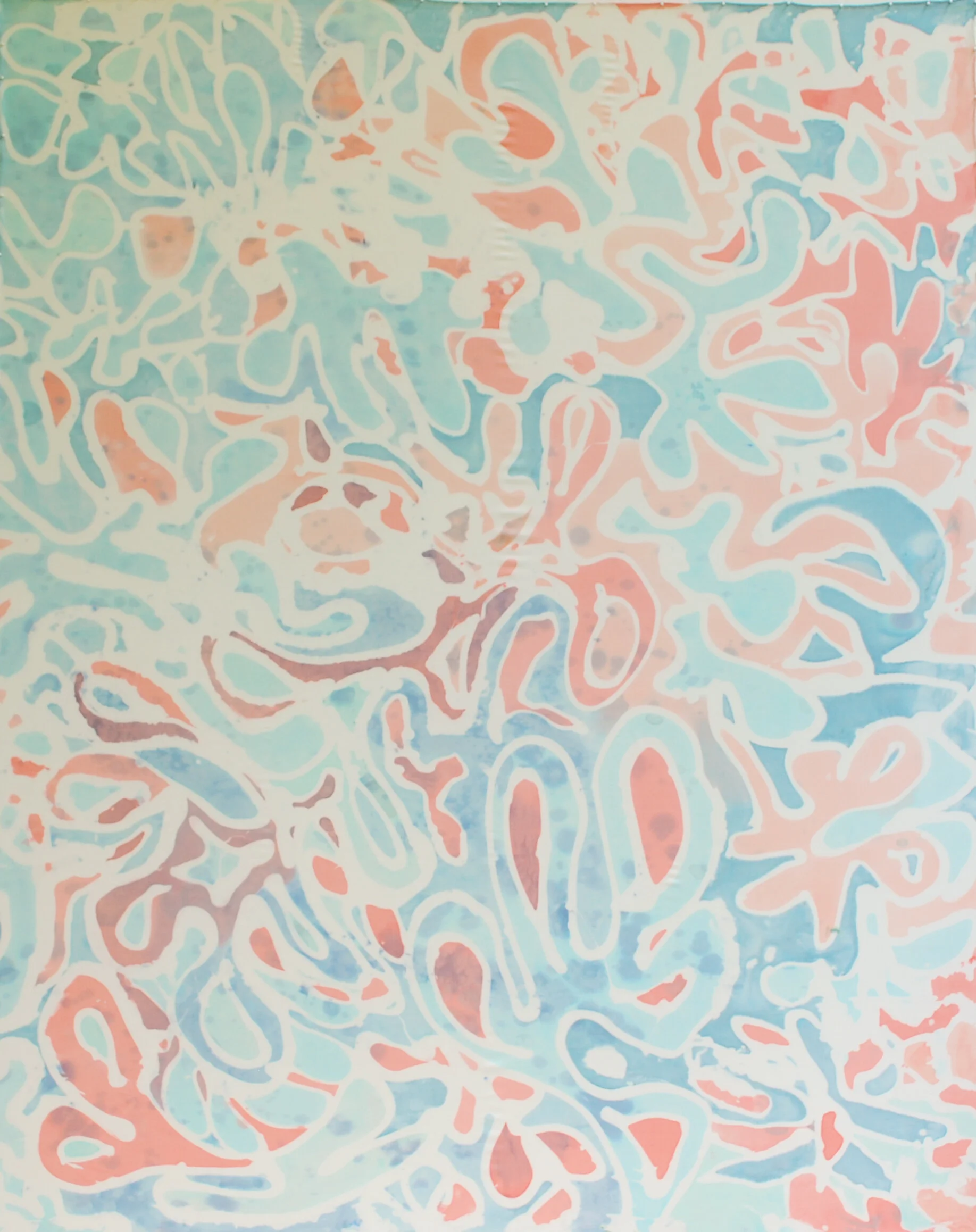 LAGUNA II, 42”x54," painting on silk