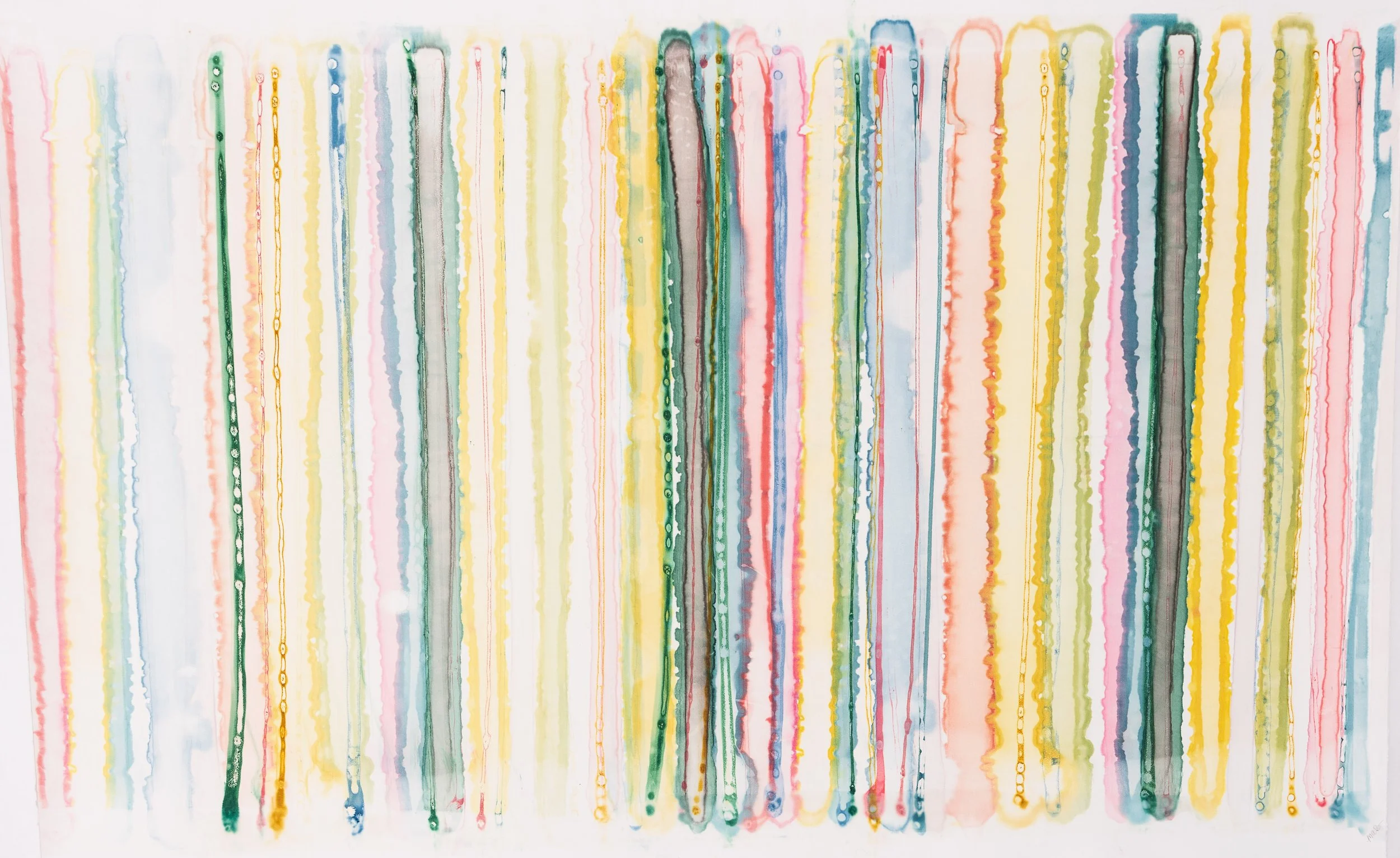 SOLD IN BETWEEN THE LINES III, 48"x65," silkscreen painting on paper, 2022.