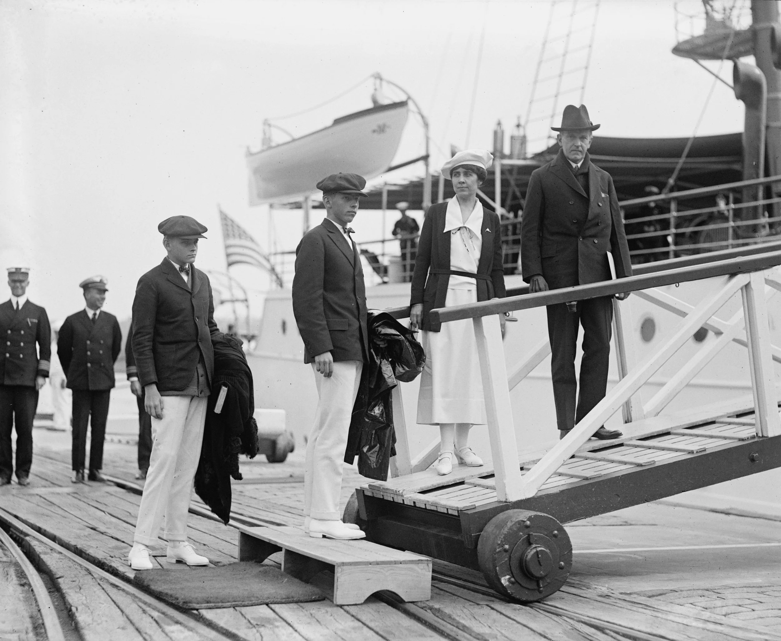 Coolidge boarding the Mayflower.jpg