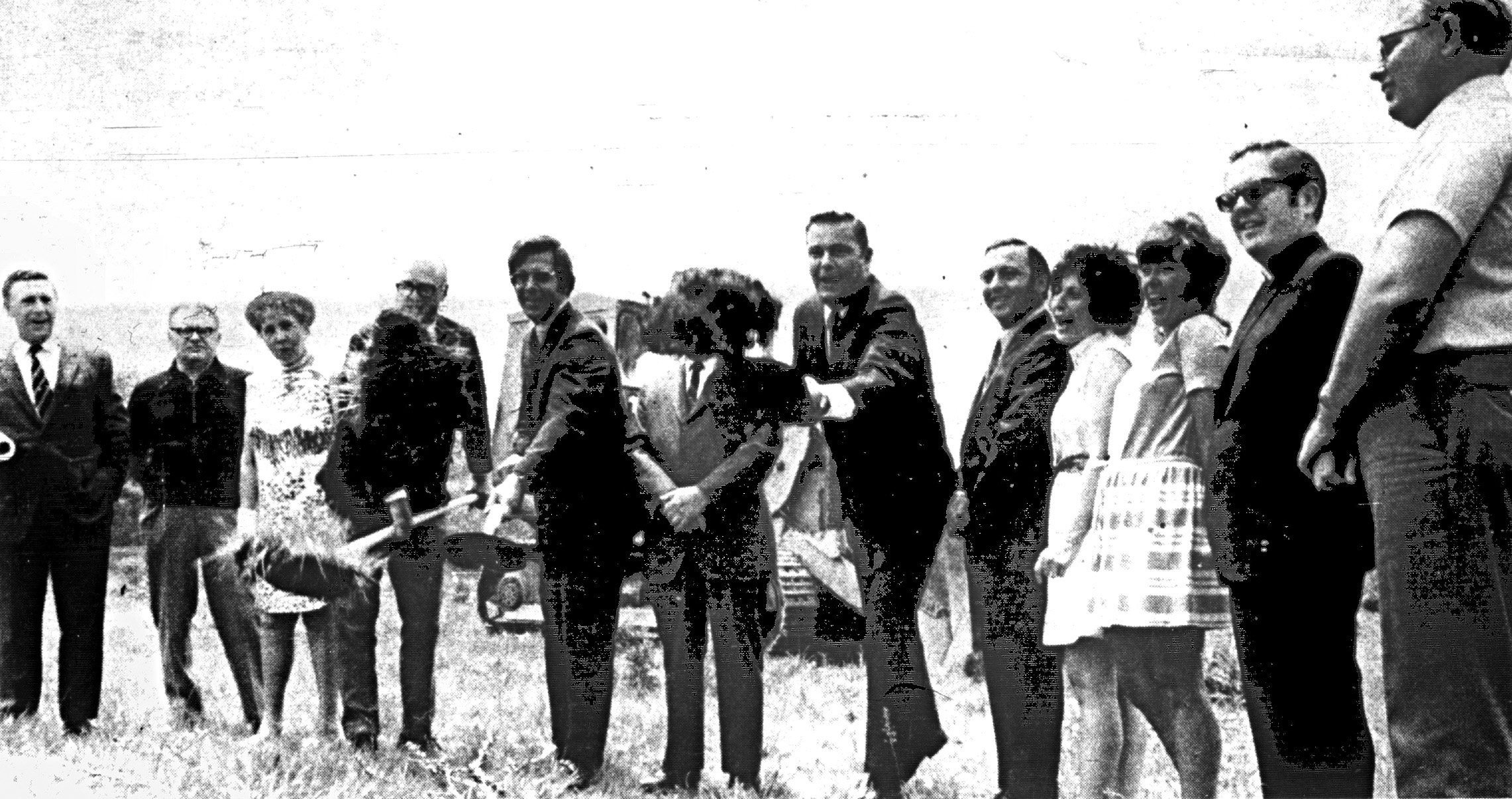   GAINING GROUND.  The nonprofit Hull Medical Center, Inc. held a groundbreaking ceremony in June 1971 on George Washington Boulevard, but it would be several years – and multiple changes in design – before the medical facility would open. Shown at t