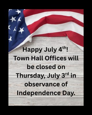 If you have in-person business to conduct at town hall, be sure to get there before 5 p.m. on Wednesday, as municipal offices will be closed on Thursday, July 3 in observance of Independence Day, and are usually closed on Fridays. #hullma #hullmanews