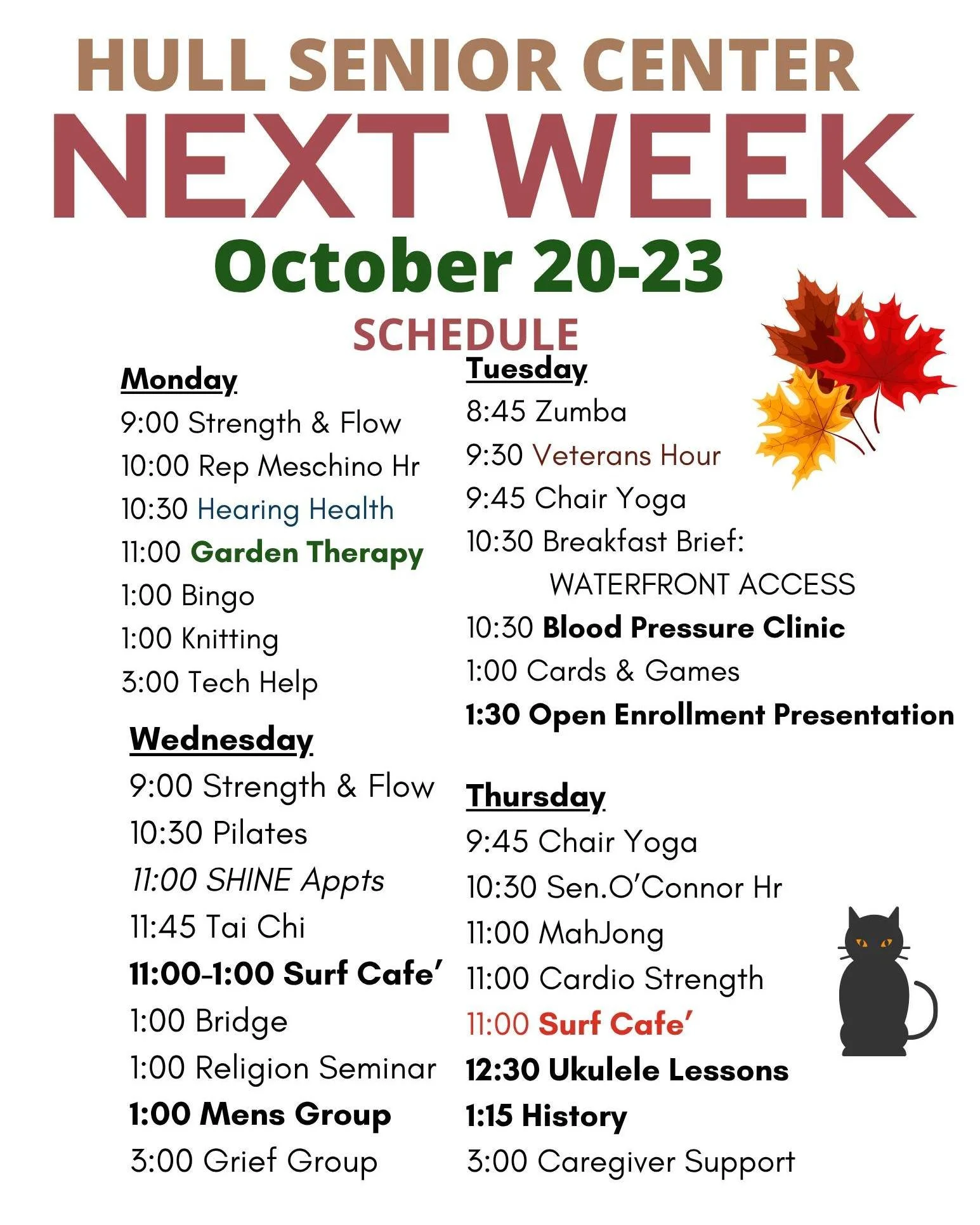 Upcoming events at the Anne M. Scully Senior Center...

#hullma #hullmanews #nantasket #MALocalNews #hulltimes #southshorenews