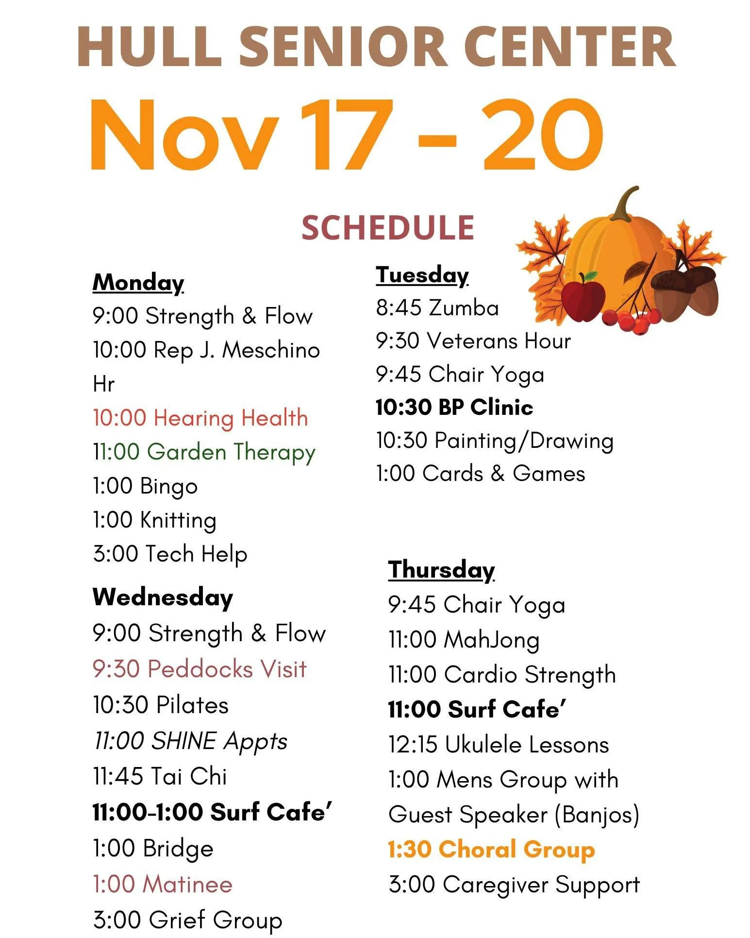 Upcoming events at the Anne M. Scully Senior Center&hellip;

 #hullma #hullmanews #nantasket #MALocalNews #hulltimes #southshorenews