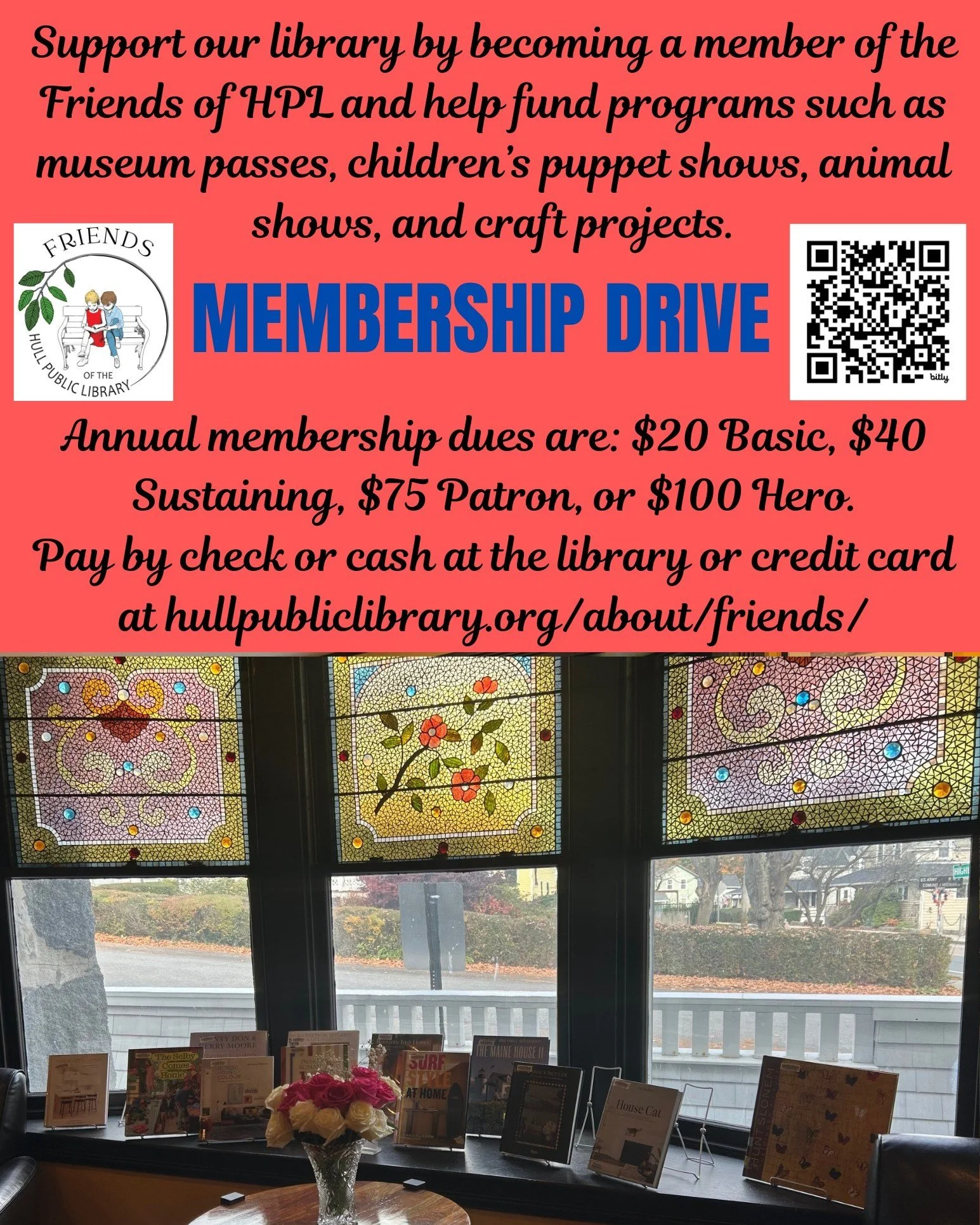 If you appreciate the @hull_public_library, consider supporting it by becoming a member of the Friends of HPL. Your contribution truly makes a difference and helps fund library programming. To donate, visit www.hullpubliclibrary.org/about/friends/ an
