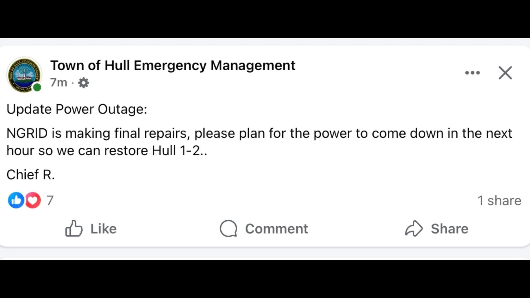 Latest update at 5:40 p.m.

 #hullma #hullmanews #nantasket #MALocalNews #hulltimes #southshorenews