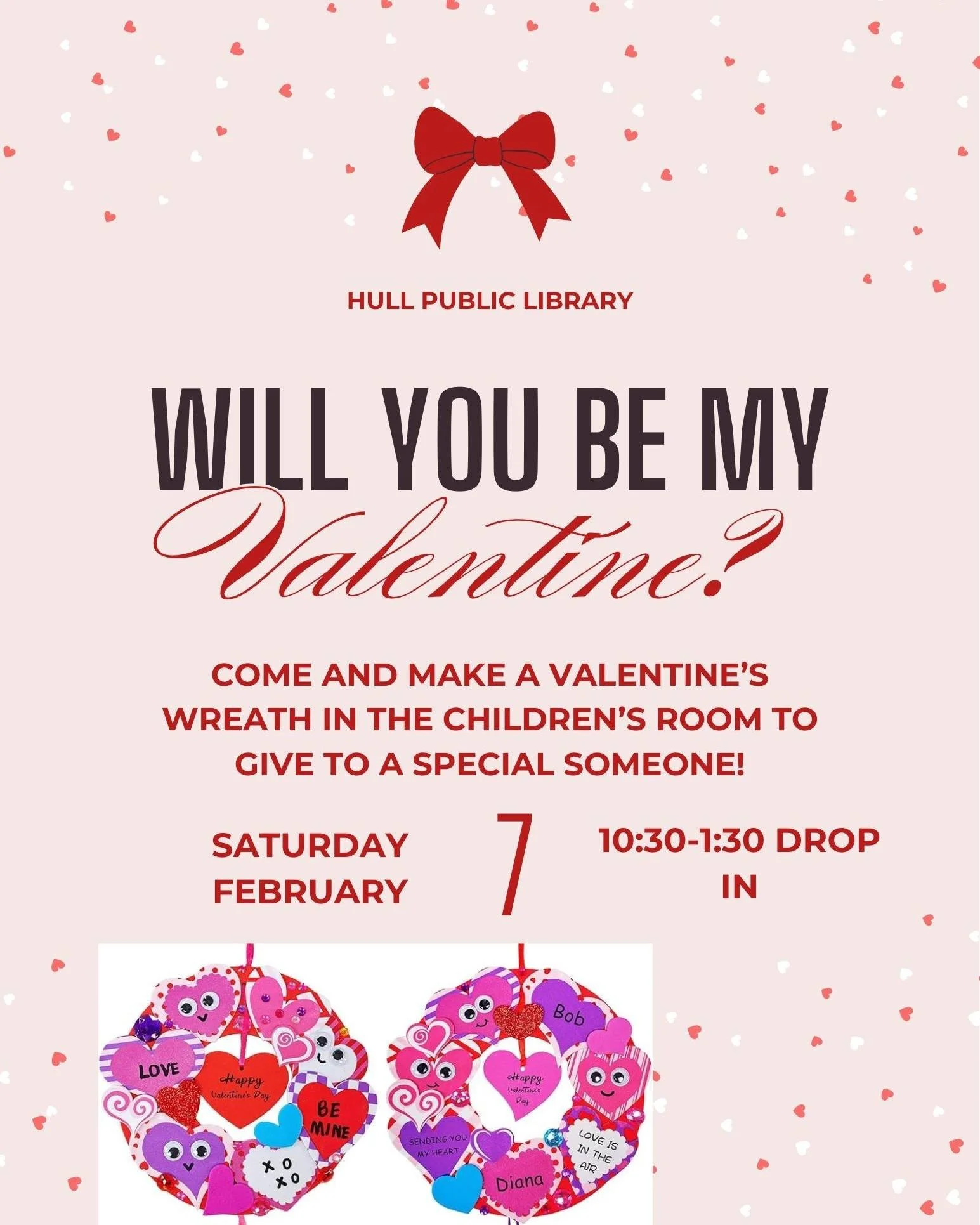 Stop in to the @hull_public_library between 10:30 a.m. and 1:30 p.m. on Saturday, February 7 and create a special gift for your Valentine!

 #hullma #hullmanews #nantasket #MALocalNews #hulltimes #southshorenews