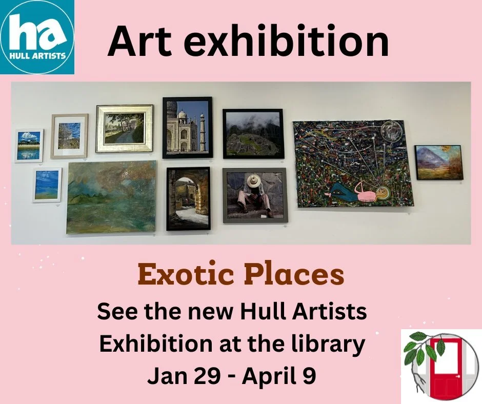 During your next visit to the Hull Public Library, be sure to admire the "Exotic Places" exhibition by members of the Hull Artists organization. The exhibit will be mounted through April 9.

 #hullma #nantasket #MALocalNews #hullmanews #hul
