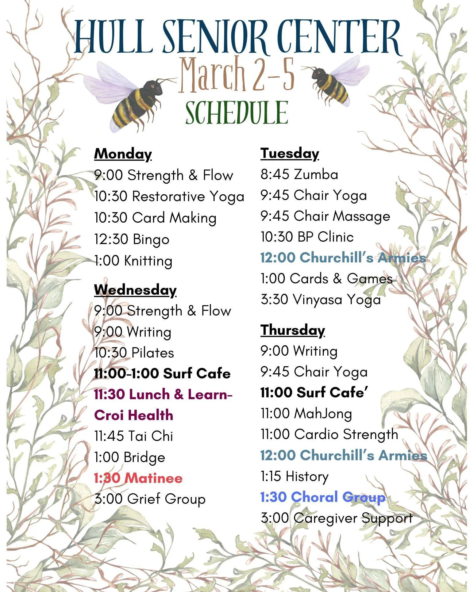 Upcoming events at the Anne M. Scully Senior Center&hellip;

 #hullma #hullmanews #nantasket #MALocalNews #southshorenews #hulltimes