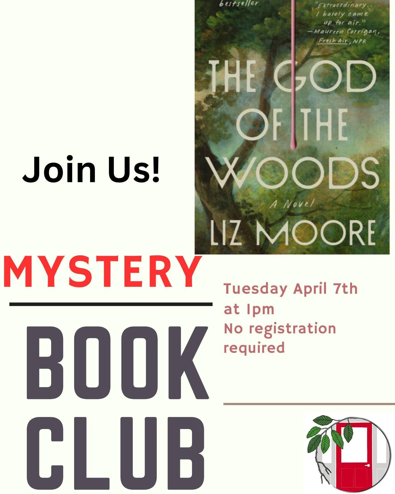 There is still time to read "God of the Woods" and join the discussion at the @hull_public_library on Tuesday, April 7 at 1 p.m. There are plenty of copies of the book at the front desk.

 #nantasket #hullma #MALocalNews #hullmanews #hullti