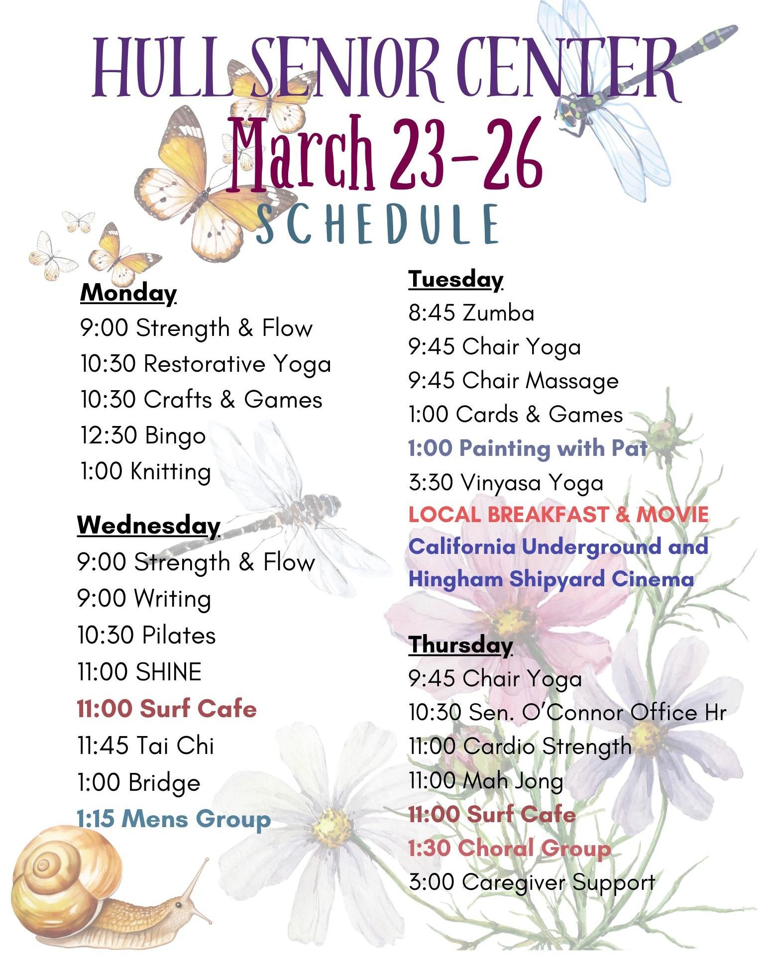 Upcoming events at the Anne M. Scully Senior Center...

#hullma #nantasket #MALocalNews #hullmanews #hulltimes #southshorenews