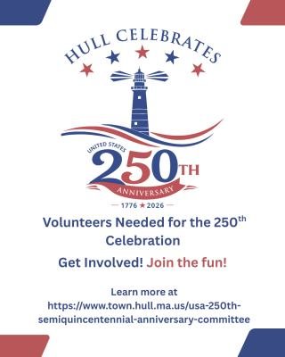 Visit this link to get involved in the committee planning some fun events this year in Hull! www.town.hull.ma.us/usa-250th-semiquincentennial-anniversary-committee/webforms/volunteers-fillable-form

 #hullma #hullmanews #nantasket #MALocalNews #hullt