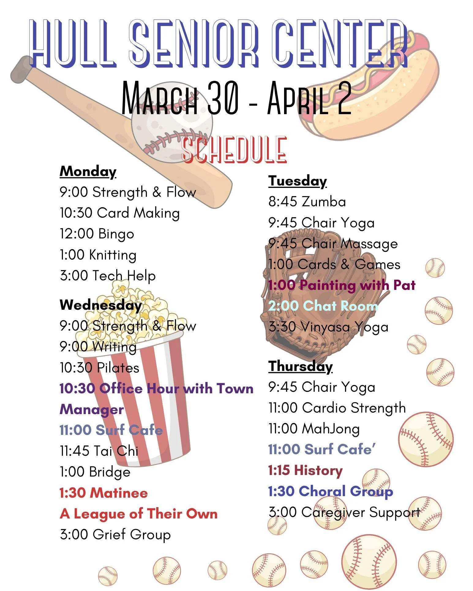 Upcoming events at the Anne M. Scully Senior Center...

 #hullma #hullmanews #nantasket #MALocalNews #hulltimes #southshorenews