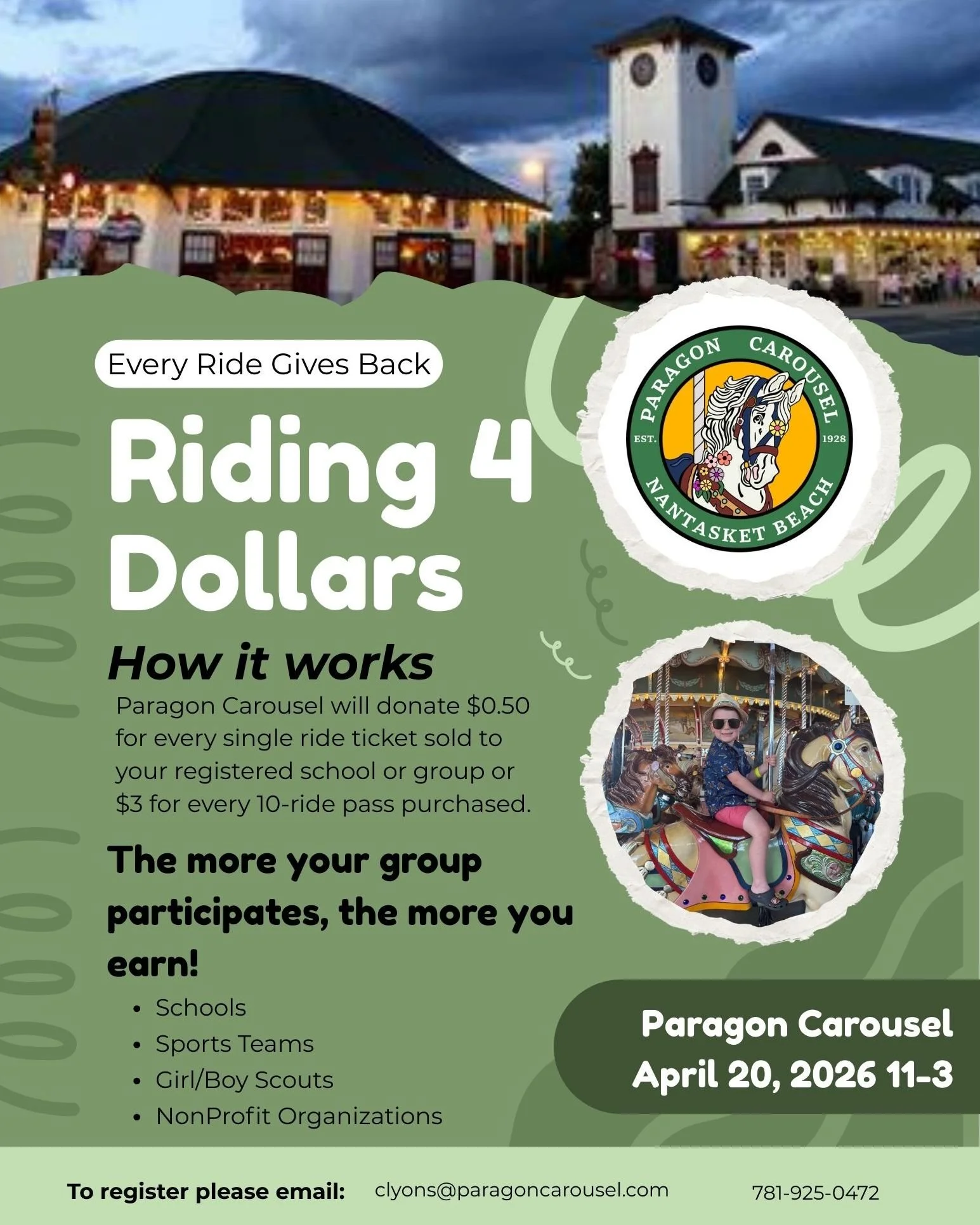 Great fundraising idea coming up at the @paragoncarousel!

 #hullma #hullmanews #nantasket #MALocalNews #hulltimes #southshorenews