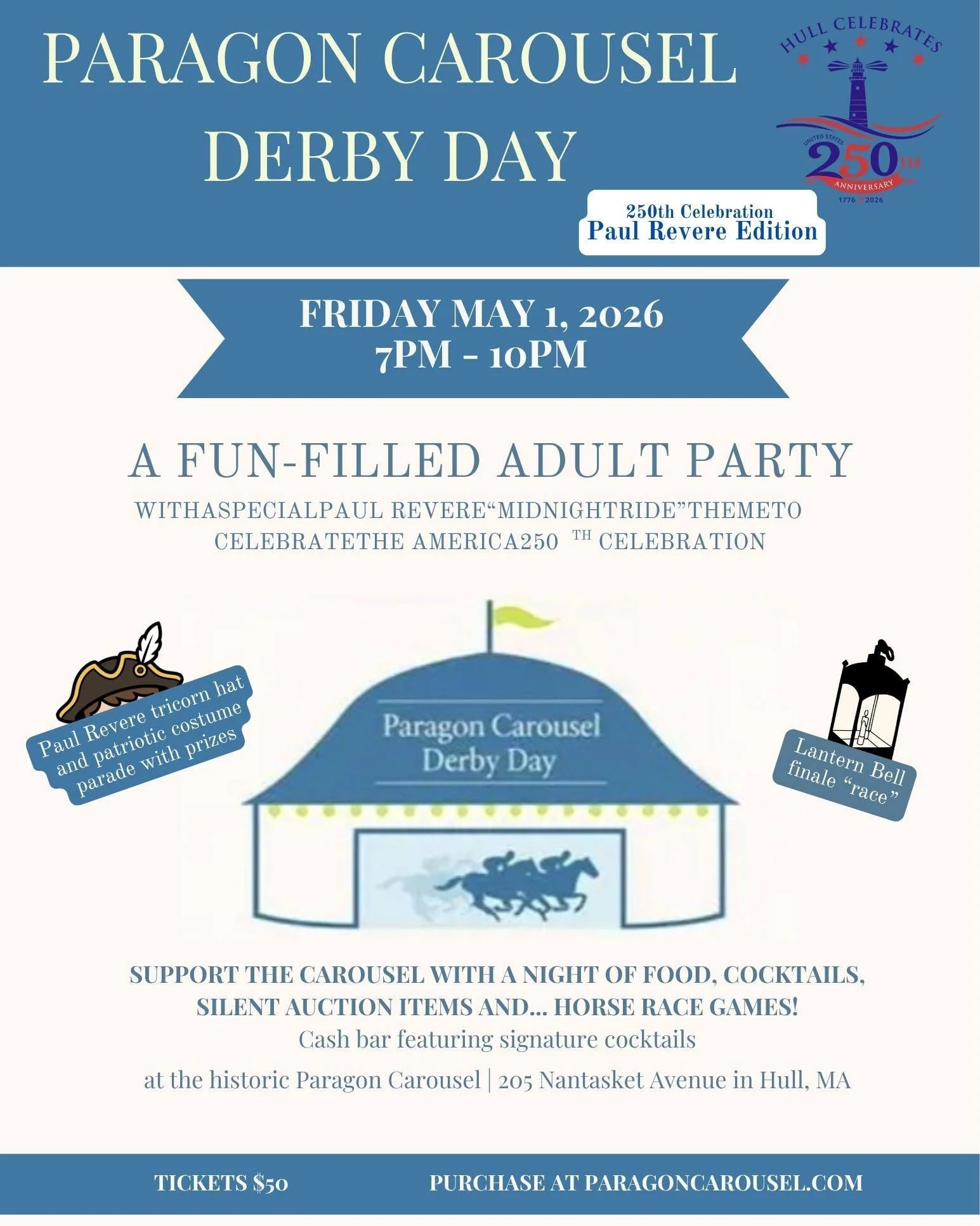 Celebrate a day at the races on Derby Day at the Paragon Carousel!

#hullmanews #hulltimes #hullma #MALocalNews #nantasket #southshorenews