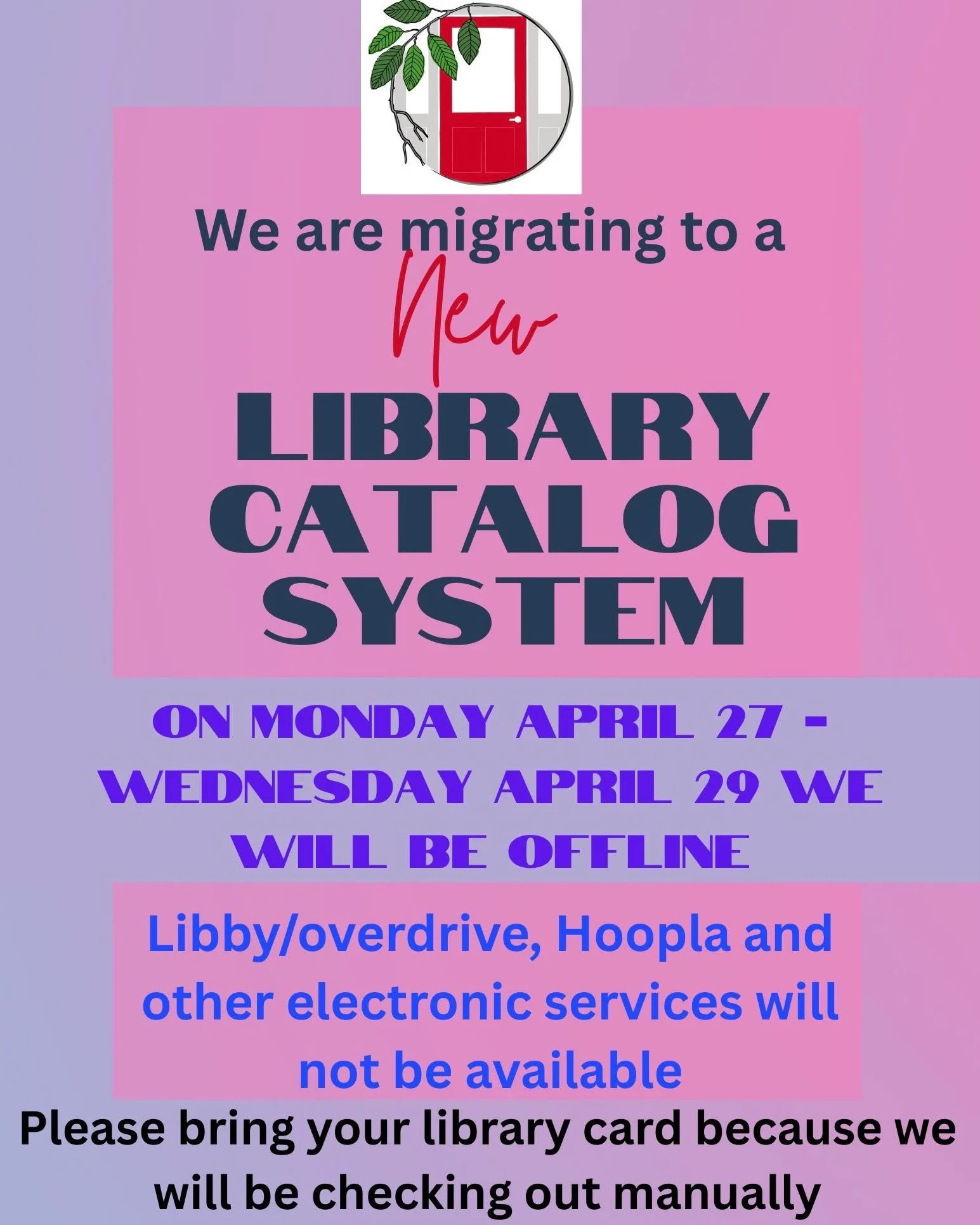 When you visit the library early this week, be sure to bring your card. The OCLN is updating its system and the network will not be available for checkout.

 #hullmanews #hullma #nantasket #MALocalNews #hulltimes #southshorenews