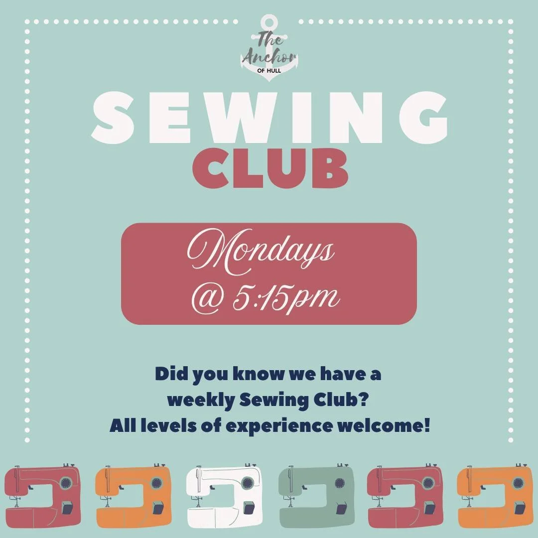 Beginner or expert, you can enjoy sewing at @theanchorofhull on Mondays!

 #hullma #hullmanews #nantasket #MALocalNews #hulltimes #southshorenews