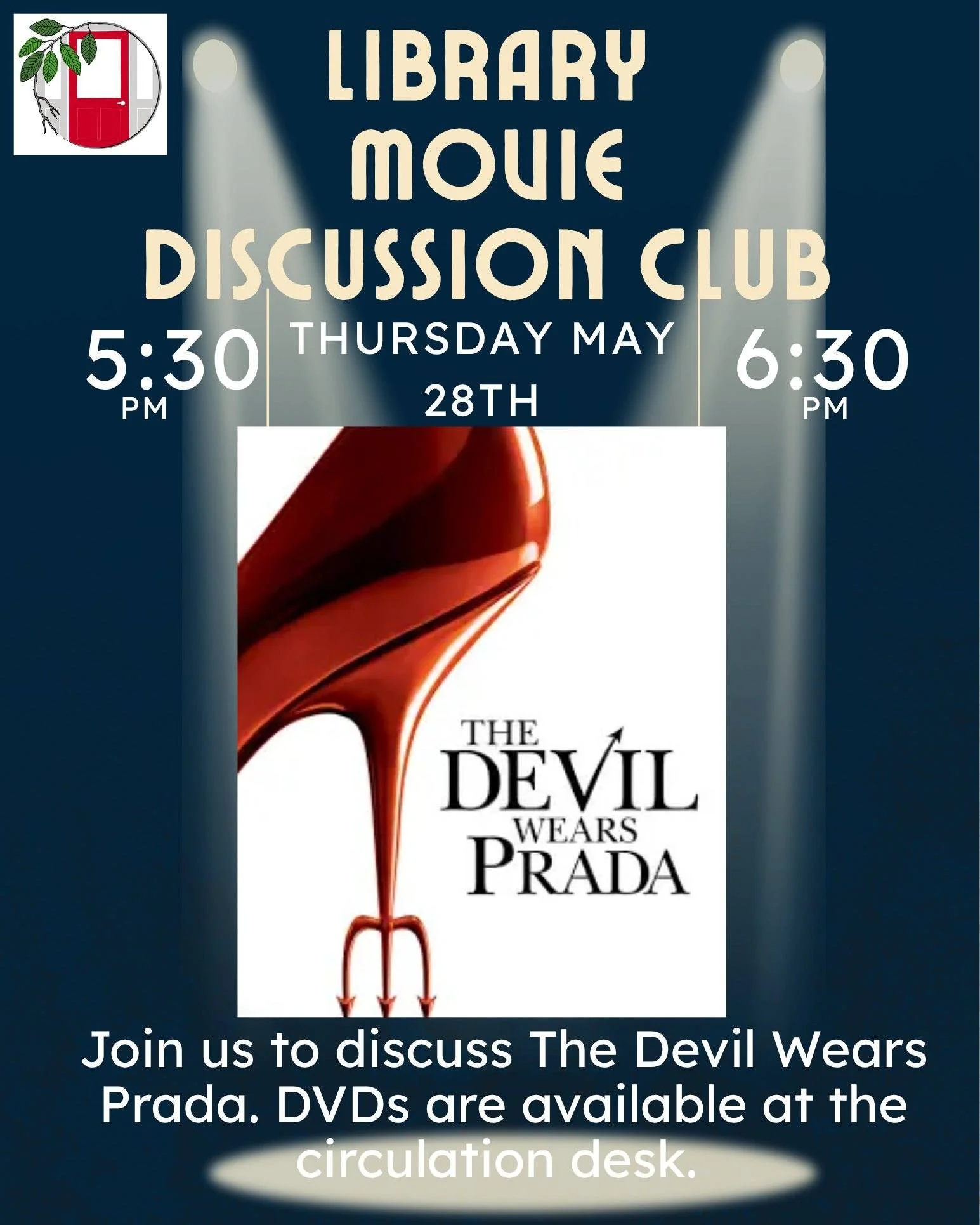 Rewatch the original "The Devil Wears Prada" for the @hull_public_library's Movie Discussion Club  on May 28 before you take in the sequel. DVDs are available at the circulation desk.

 #hullma #hullmanews #MALocalNews #hulltimes #southshor
