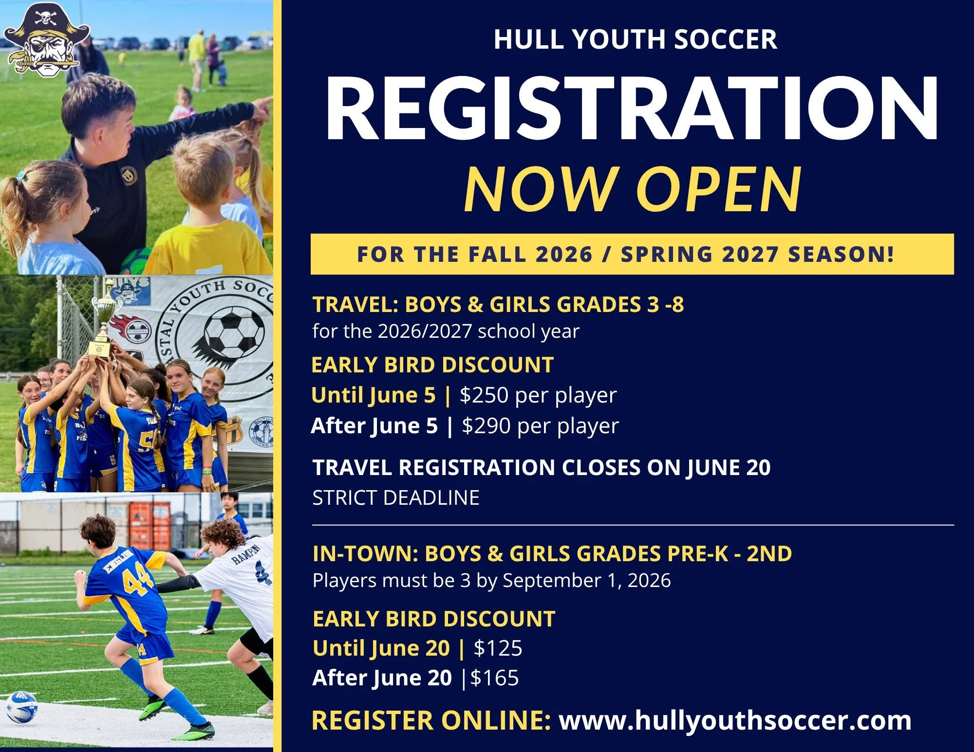 Visit www.hullyouthsoccer.com for more information and to register.

 #hullma #nantasket #MALocalNews #hullmanews #hulltimes #southshorenews