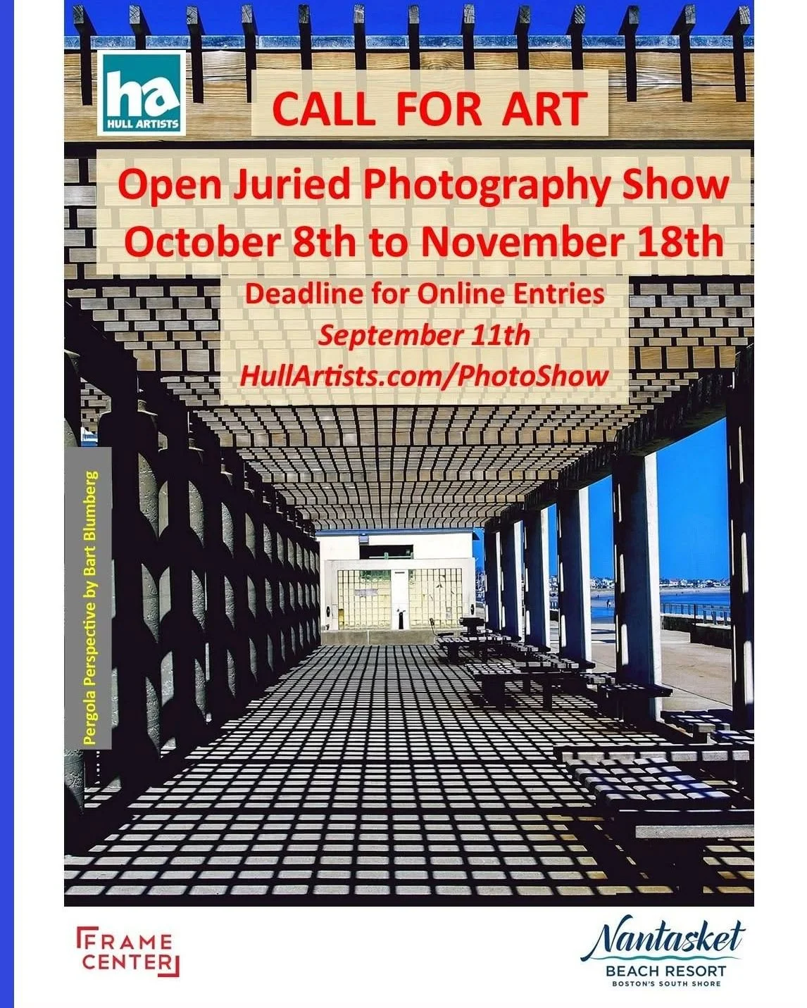 Open call for photographers -- membership in Hull Artists is not required! The online submission deadline is midnight on Friday, September 11 for the upcoming Open Juried Photography Show. For the prospectus and link to the online portal, visit HullA