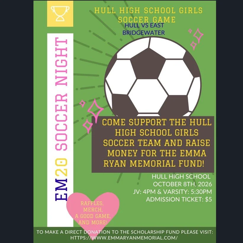 Head down to the Gut on October 8 for EM20 Soccer Night to cheer on the Pirates and raise funds for a great cause! 💙💛

 #hullma #hullmanews #MALocalNews #nantasket #hulltimes #southshorenews