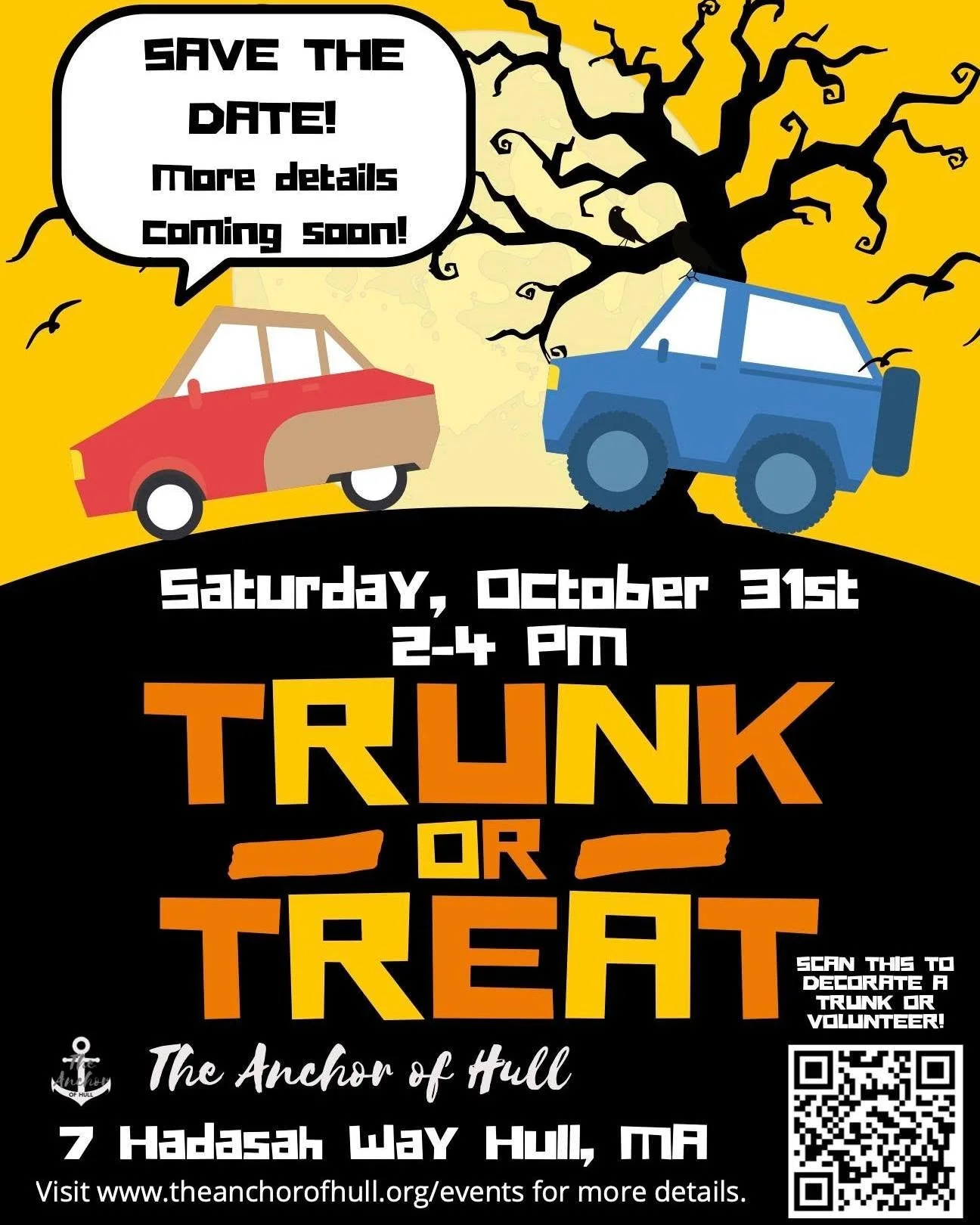 Volunteers and donations (and trunks!) are needed. Visit www.theanchorofhull.org/events

#hullma #nantasket #MALocalNews #hullmanews #hulltimes #southshorenews