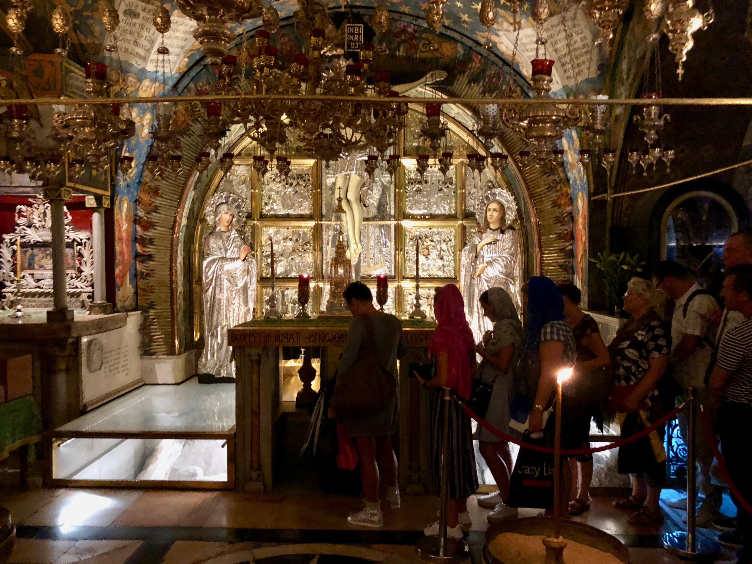 Site where Jesus was said to be crucified in the Church of the Holy Sepulchre.