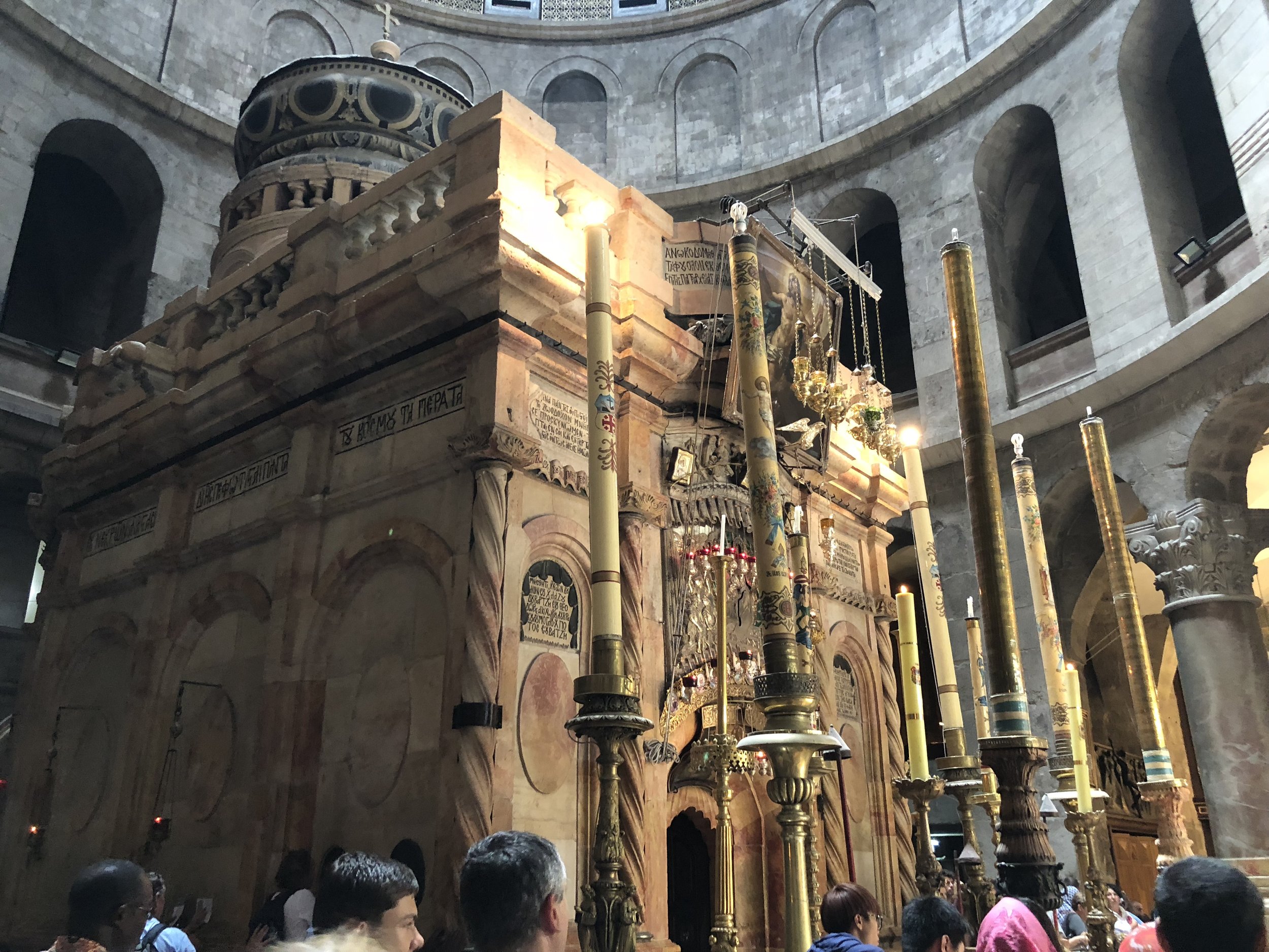 The site where Jesus was said to be buried at the Church of the Holy Sepulchre.