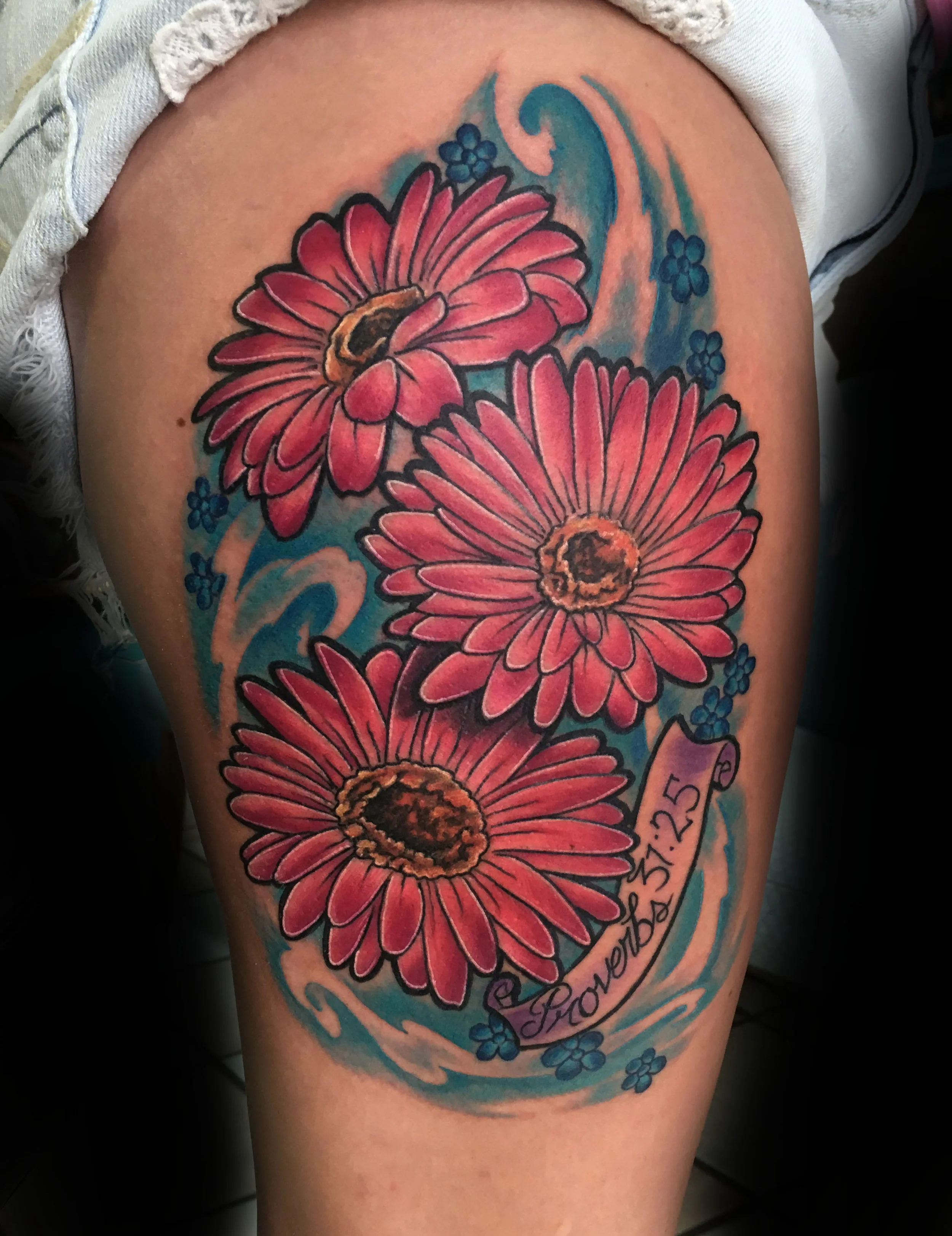 Traditional Gerbera Daisy Tattoo
