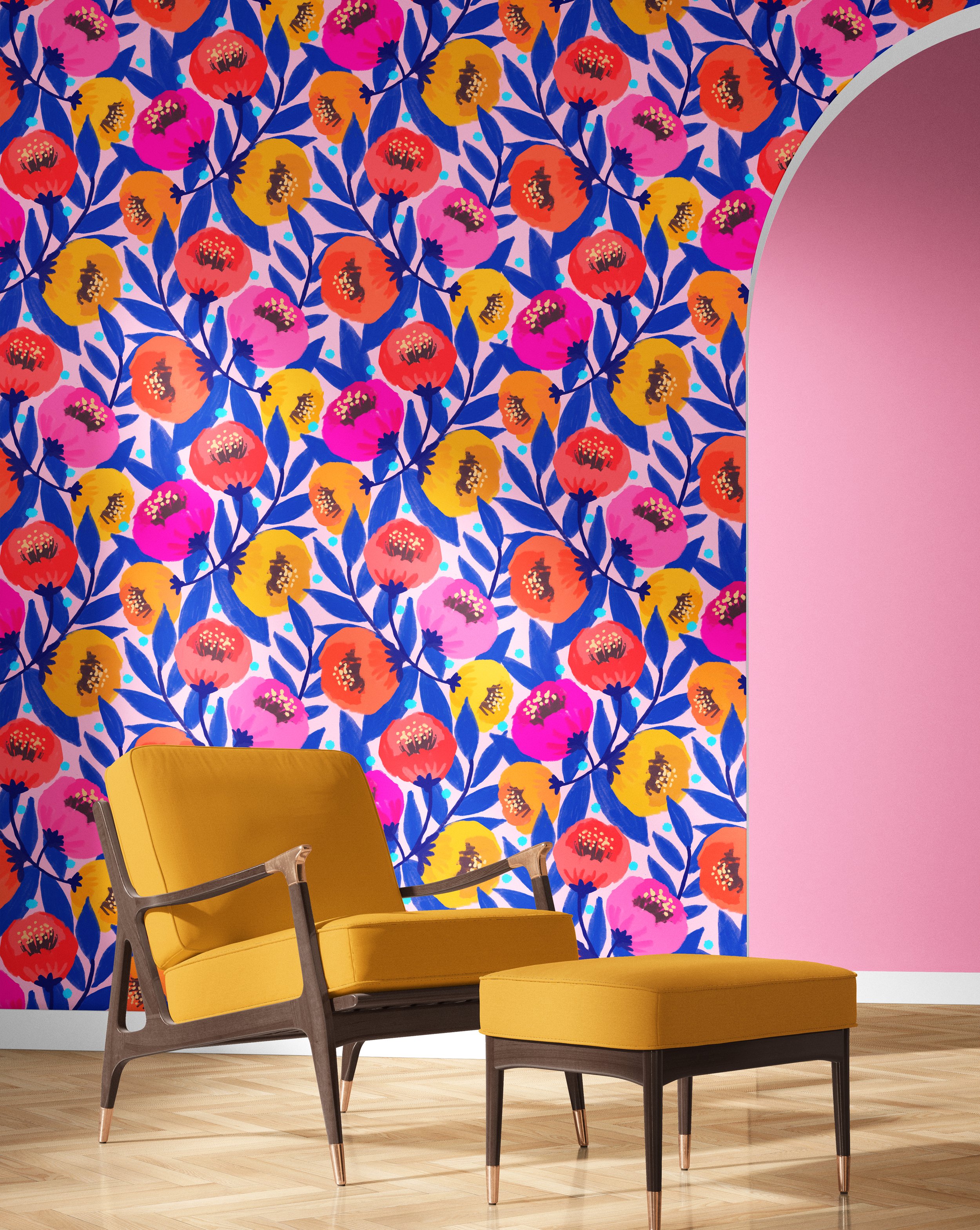 Feature Wallpaper Designs now available to buy at Happywall  KATE  MERRITT ILLUSTRATION