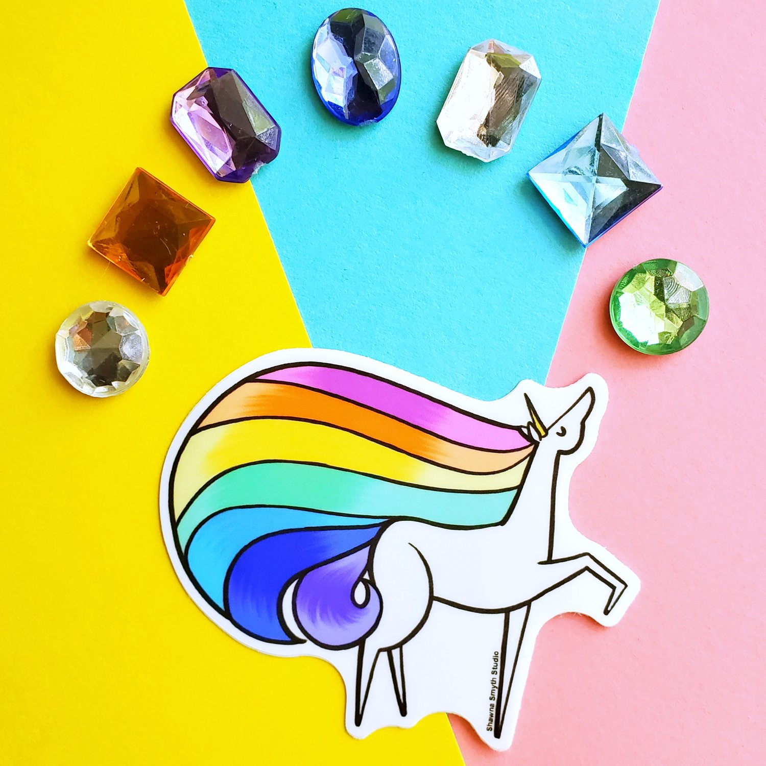Unicorn sticker — Matte Vinyl Stickers - Cute, Funny, Pretty, Waterproof   Shawna Smyth Studio - Shawna Smyth Studio - Bright and Happy Cards and Gifts