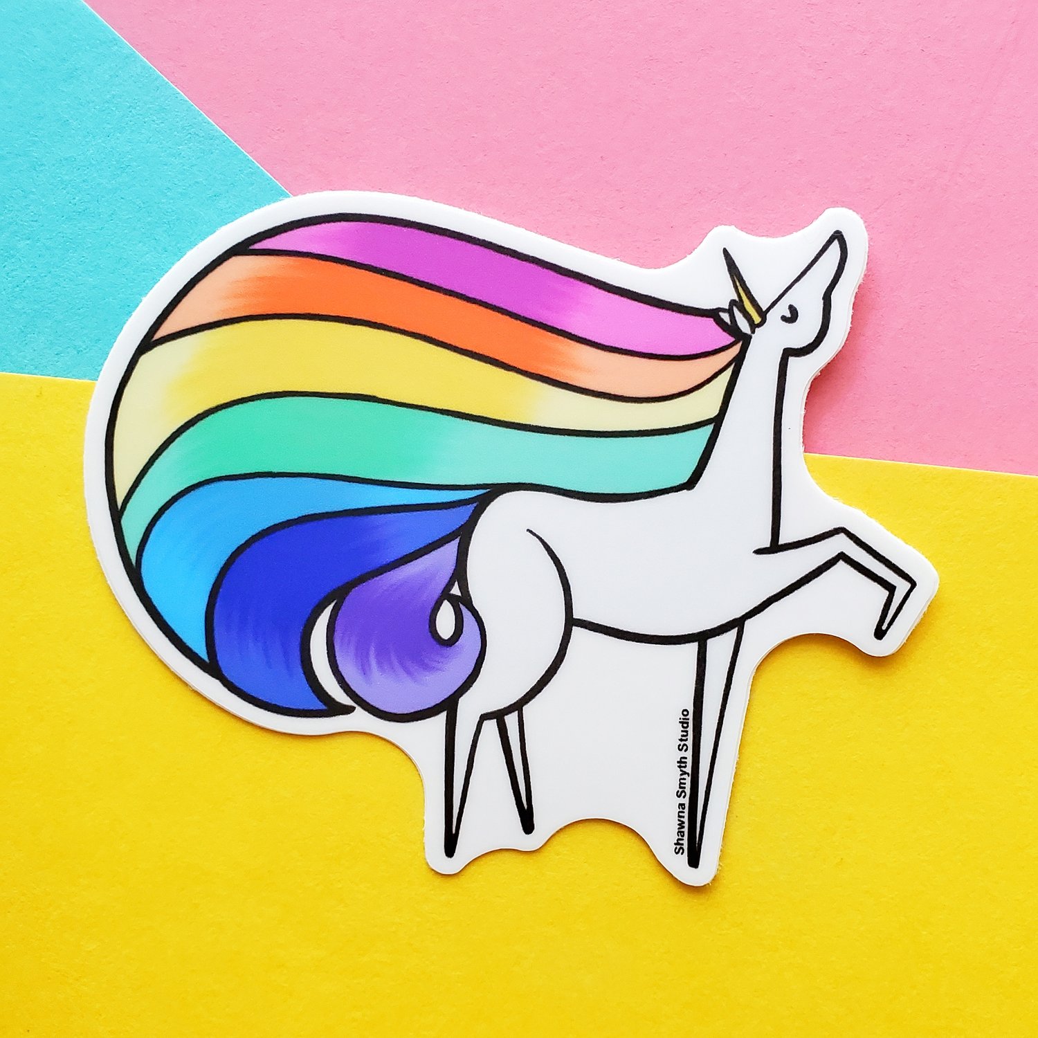 Unicorn sticker — Matte Vinyl Stickers - Cute, Funny, Pretty, Waterproof   Shawna Smyth Studio - Shawna Smyth Studio - Bright and Happy Cards and Gifts