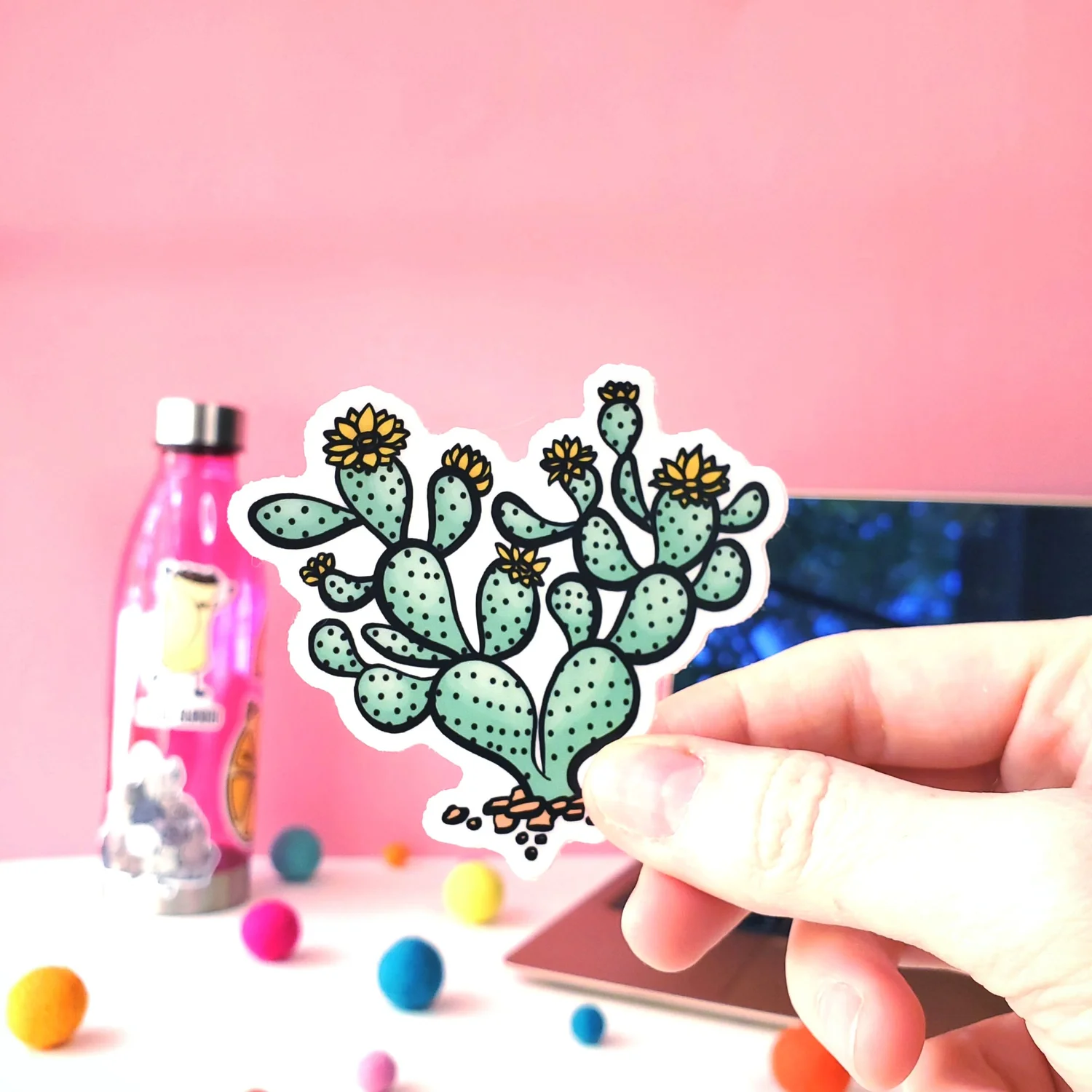 Cactus Sticker  Matte Vinyl Stickers - Cute, Funny, Pretty, Waterproof |  Shawna Smyth Studio - Shawna Smyth Studio - Bright and Happy Cards and Gifts