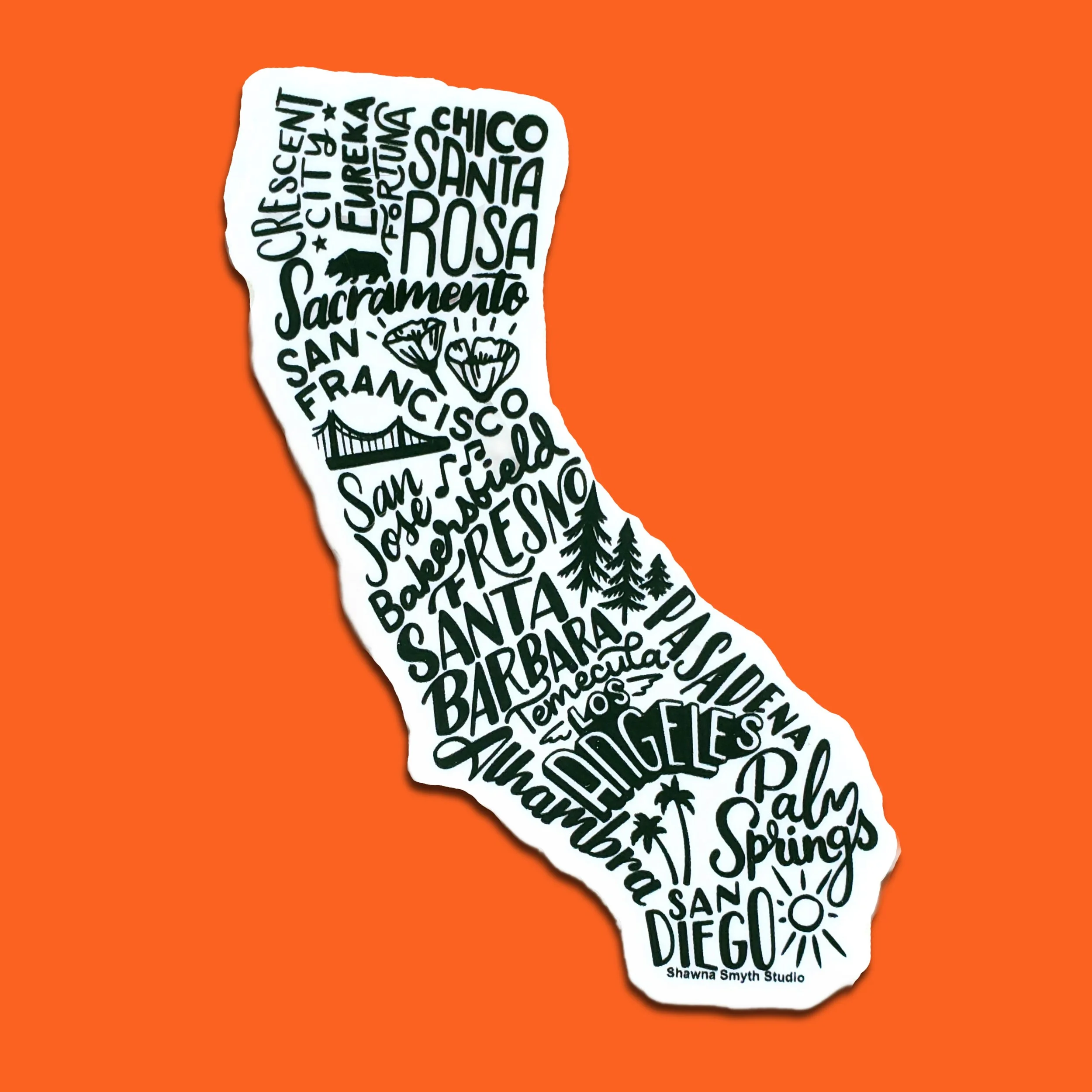 California Cities Sticker — Matte Vinyl Stickers - Cute, Funny, Pretty ...