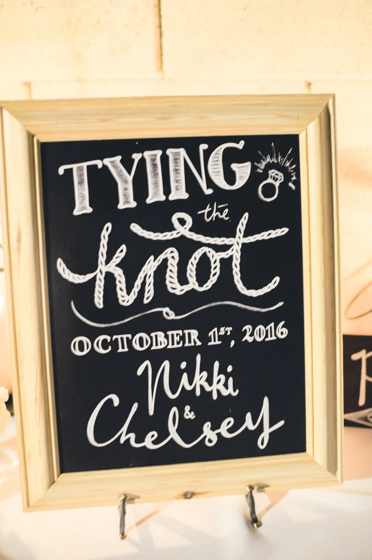 "Tying the Knot" Chalkboard